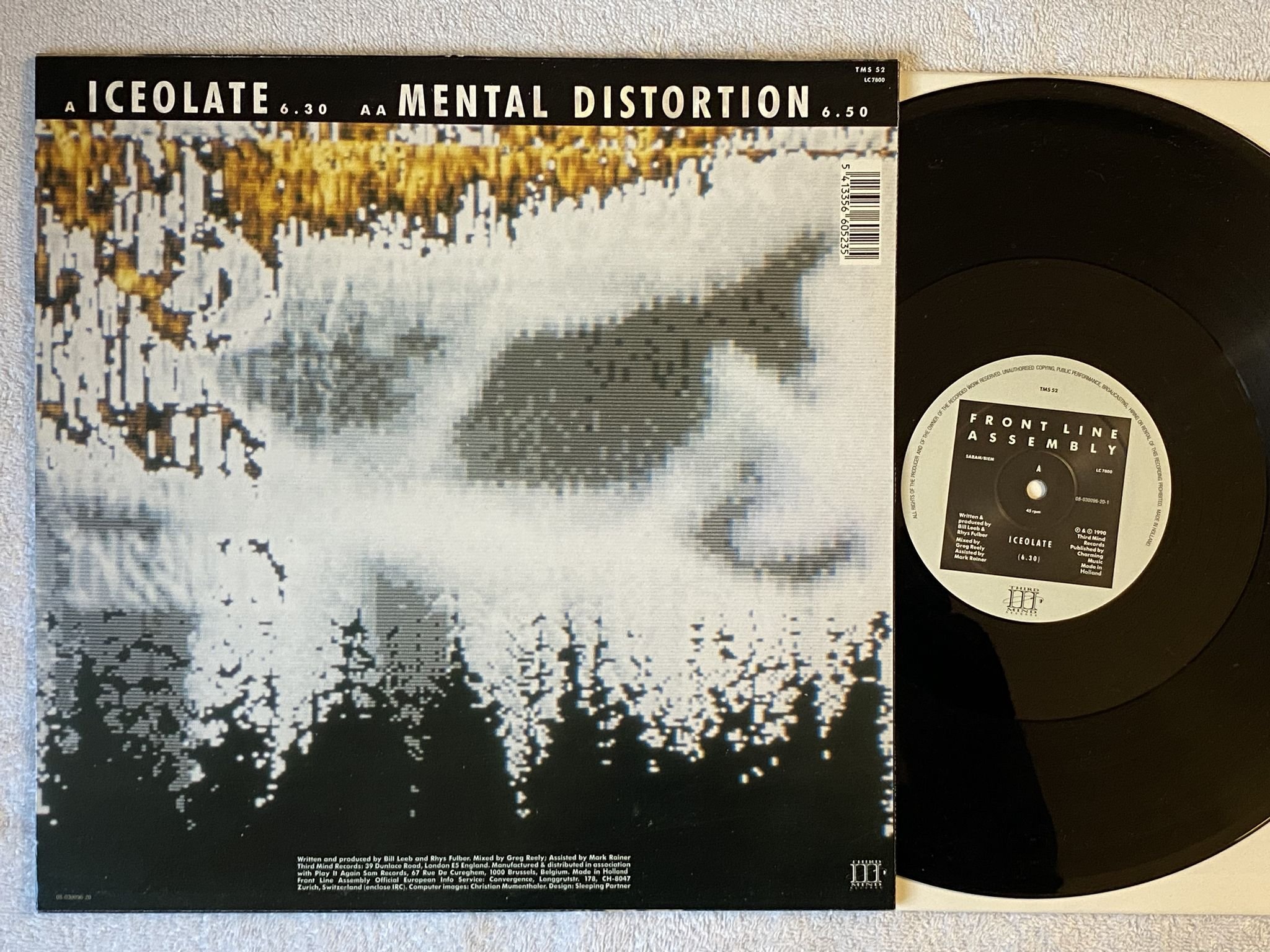 Omslagsbild för skivan FRONT LINE ASSEMBLY Iceolate 12" -90 THIRD MIND TMS 52