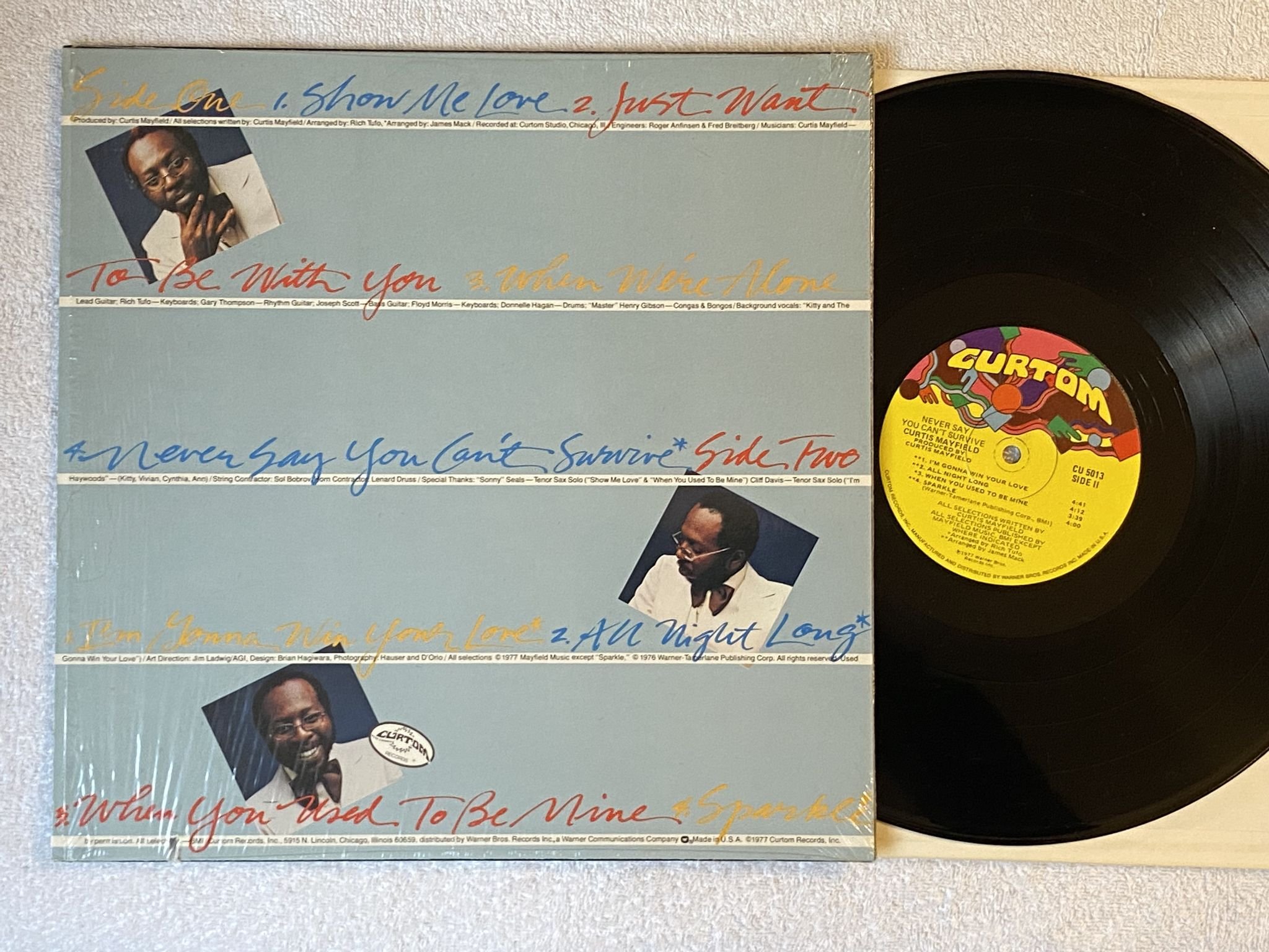 Omslagsbild för skivan CURTIS MAYFIELD never say you can't survive LP -77 US CURTOM CU 5013