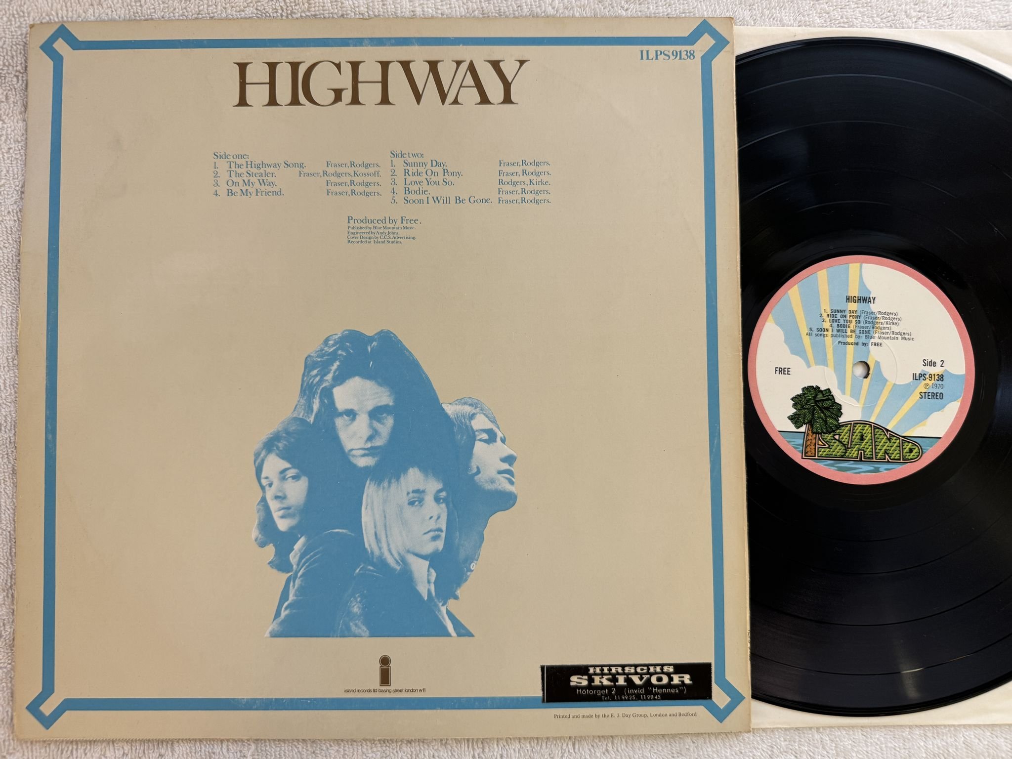 Omslagsbild för skivan HIGHWAY free LP -70 UK ISLAND ILPS 9138