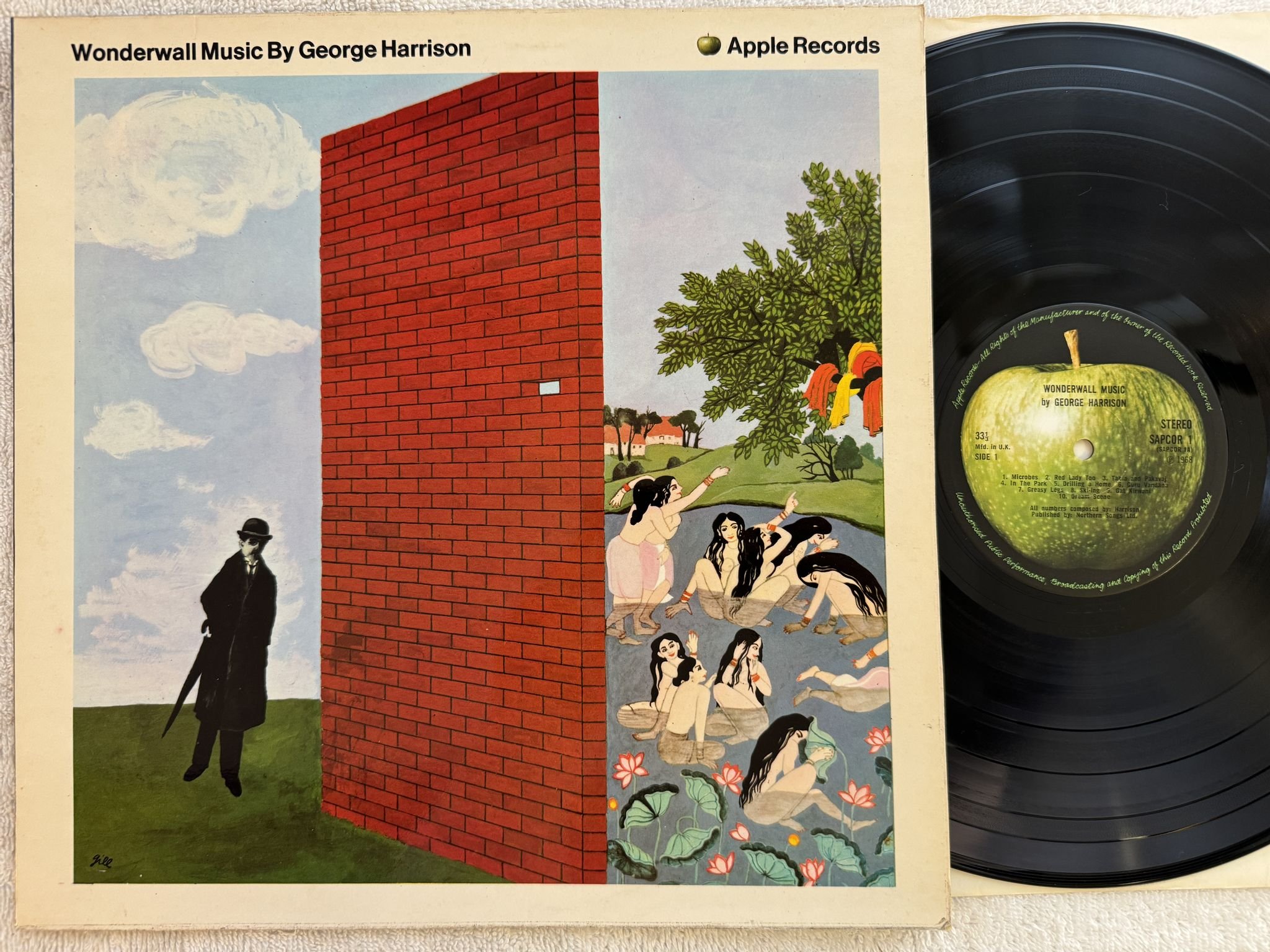 Omslagsbild för skivan GEORGE HARRISON wonderwall music LP -68 UK APPLE SAPCOR 1