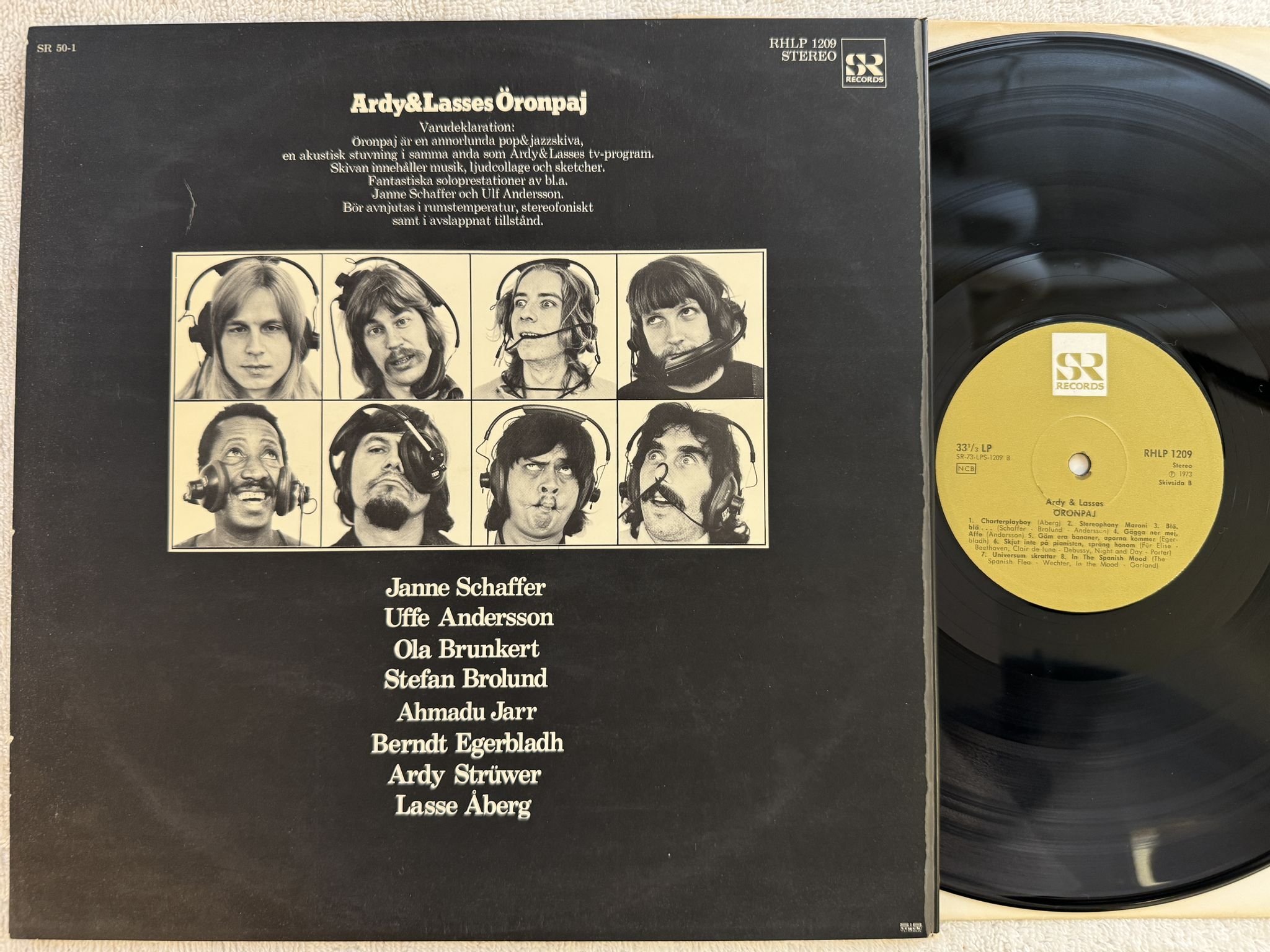 Omslagsbild för skivan ARDY STRÜWER & LASSE ÅBERG Ardy & Lasses Öronpaj LP -73 Swe SR RHLP 1209