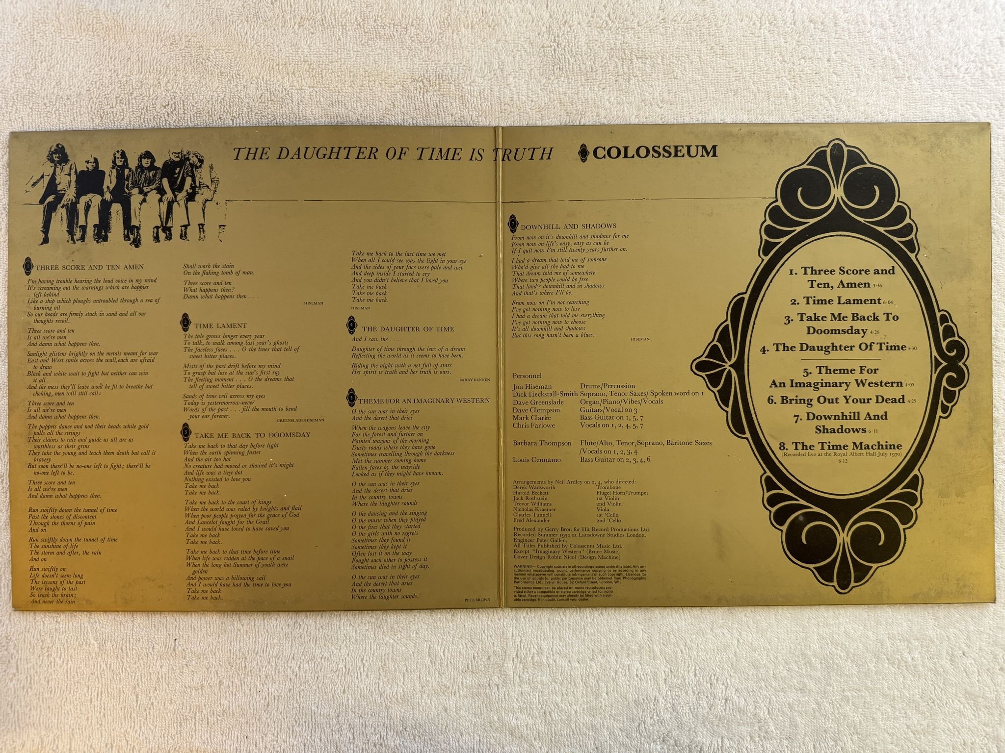 Omslagsbild för skivan COLOSSEUM daughter of time LP -70 UK VERTIGO swirl 6360017