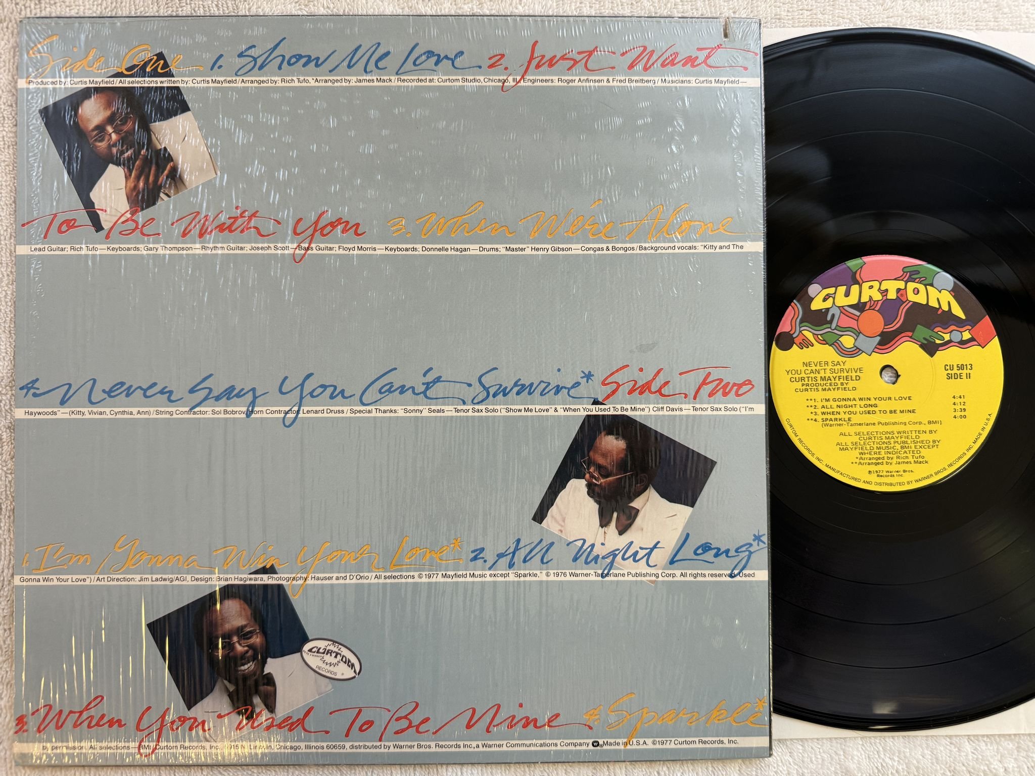 Omslagsbild för skivan CURTIS MAYFIELD never say you can't survive LP -77 US CURTOM CU 5013