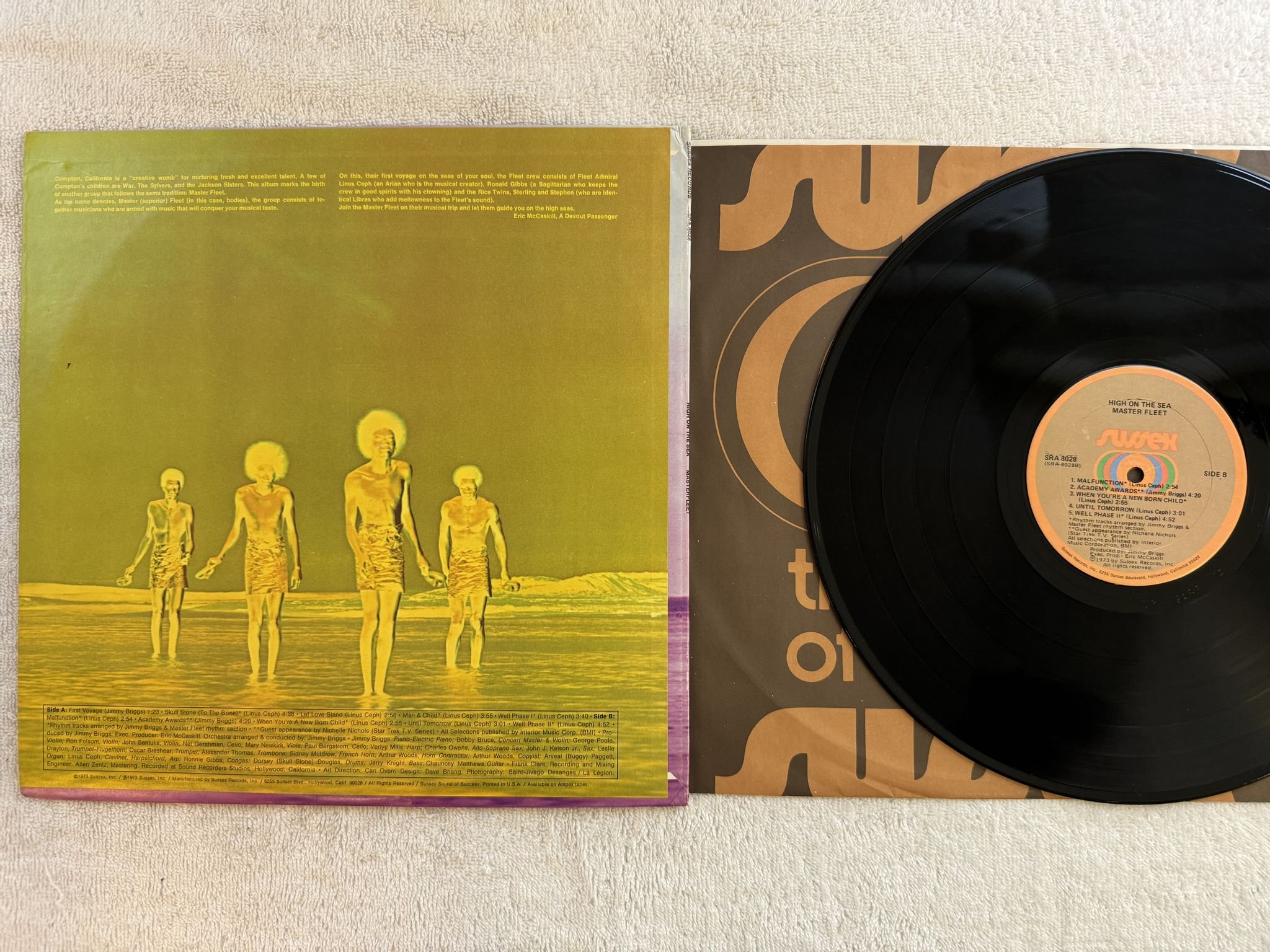 Omslagsbild för skivan MASTERFLEET high on the sea LP -73 US SUSSEX SRA 8026