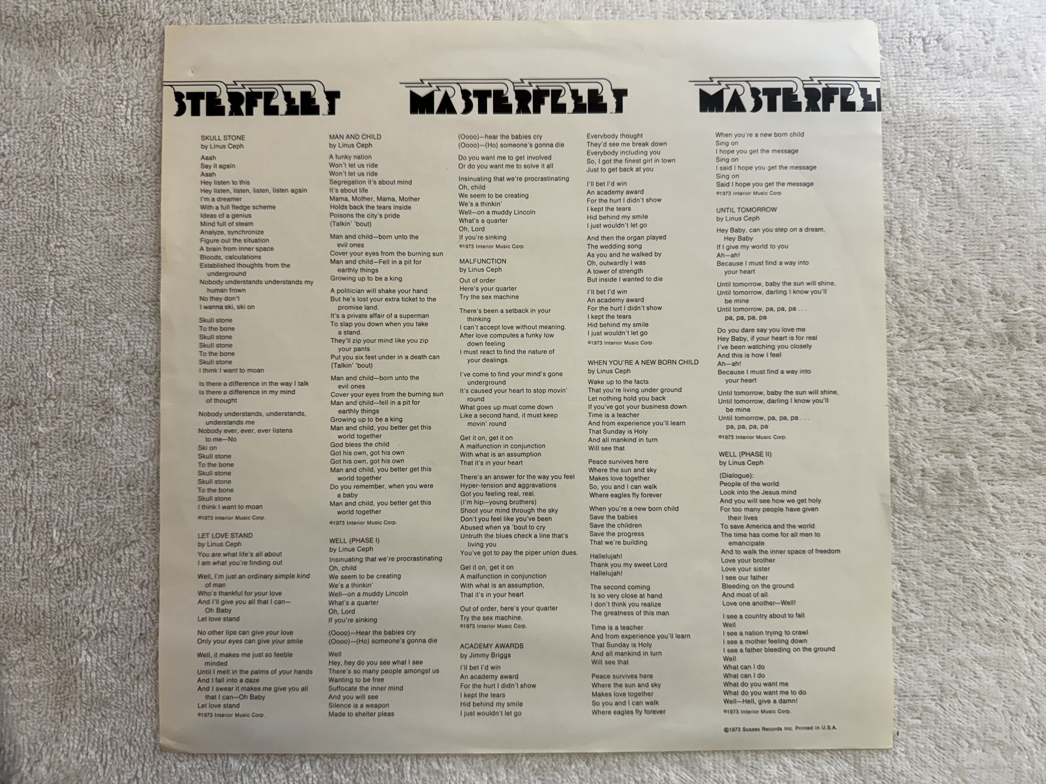 Omslagsbild för skivan MASTERFLEET high on the sea LP -73 US SUSSEX SRA 8026