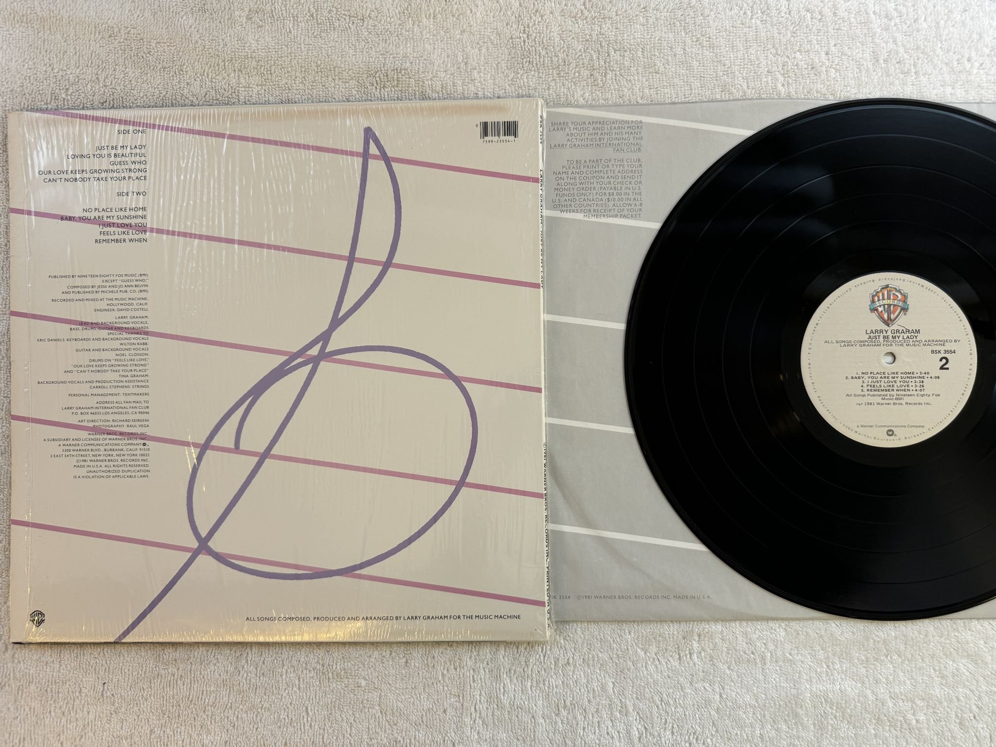 Omslagsbild för skivan LARRY GRAHAM just be my lady LP -81 US WARNER BSK 3554