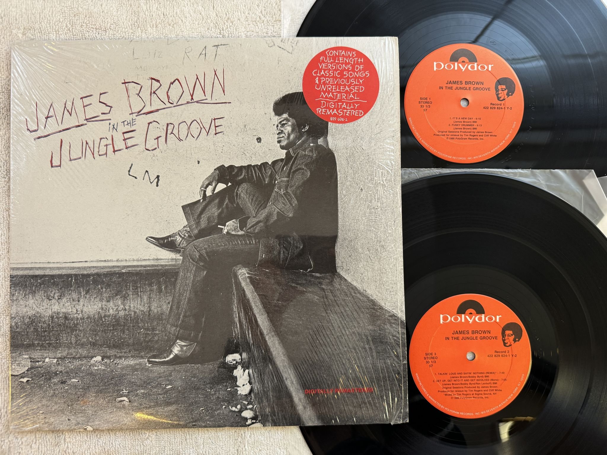 Omslagsbild för skivan JAMES BROWN in the jungle groove 2xLP US POLYDOR 422 829 624-1 * Soul power *