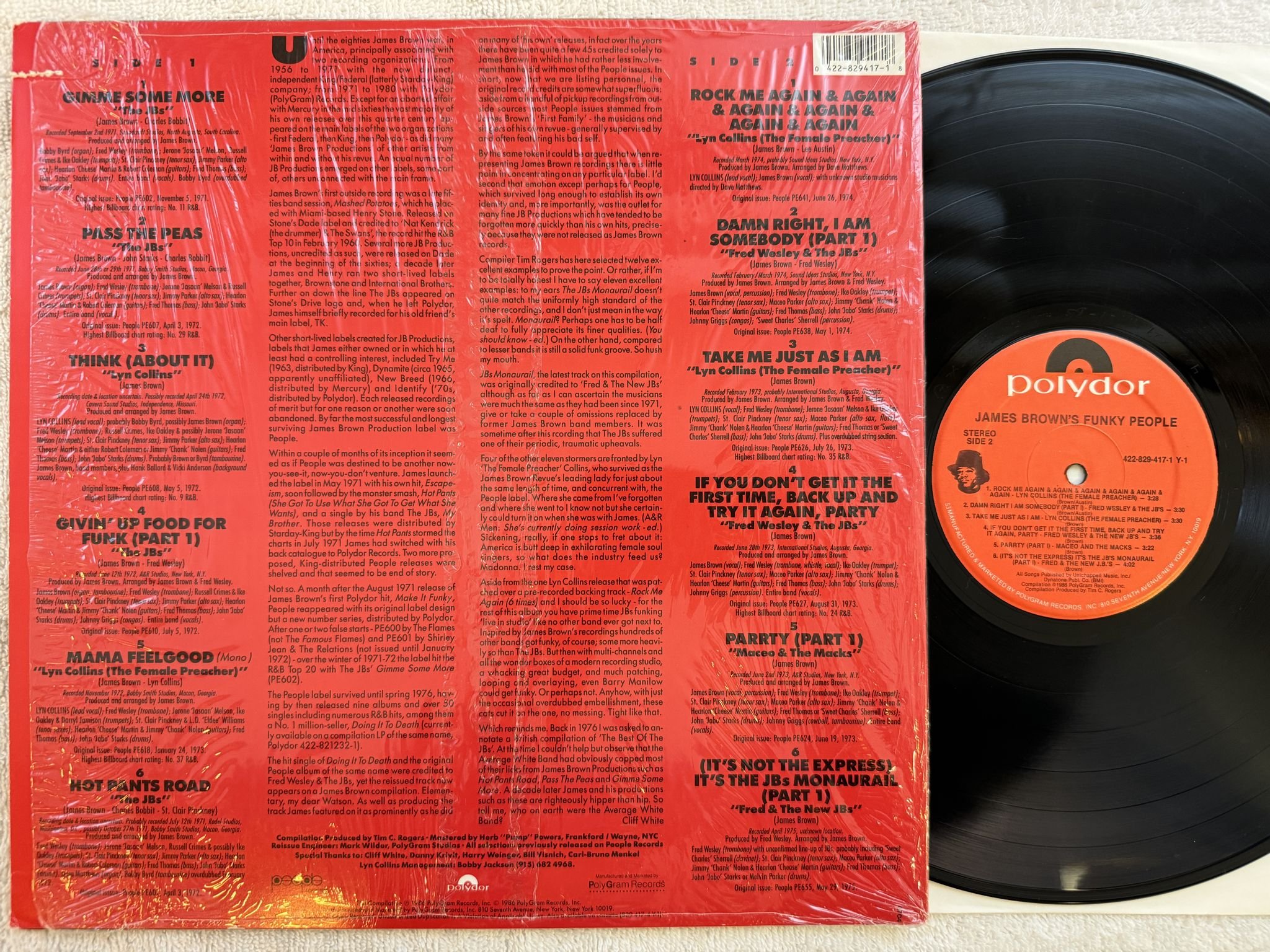 Omslagsbild för skivan JAMES BROWN 'S funky people LP -86 US POLYDOR 422 829 417-1 ** Funky Soul **