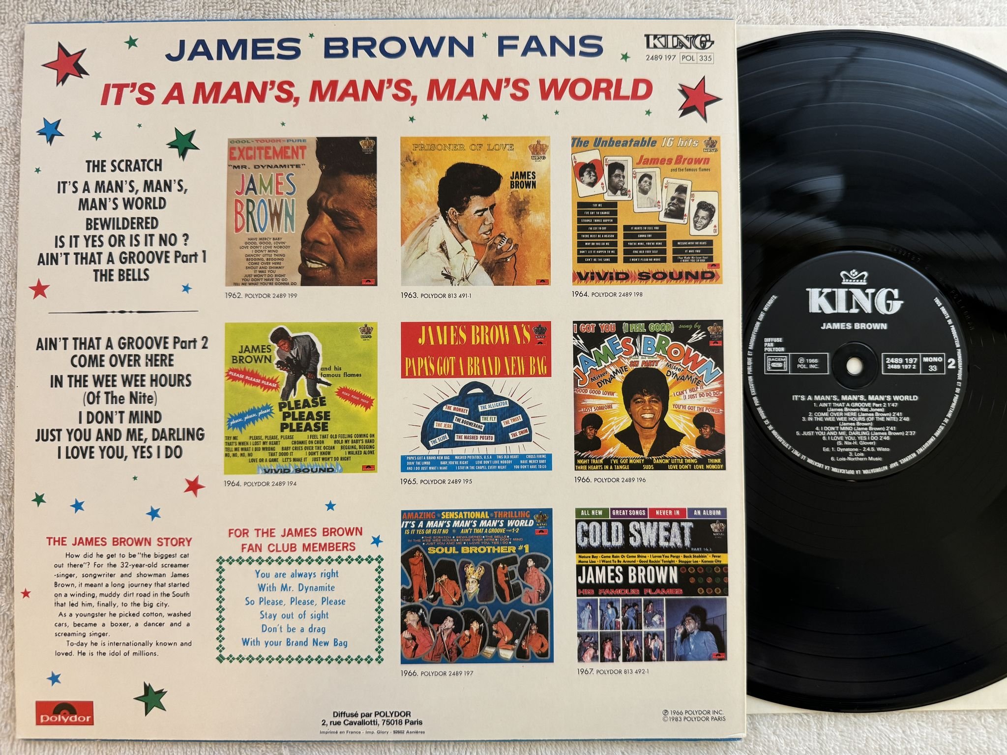 Omslagsbild för skivan JAMES BROWN it's a man's, man's man's world LP re Fra KING 2489 197
