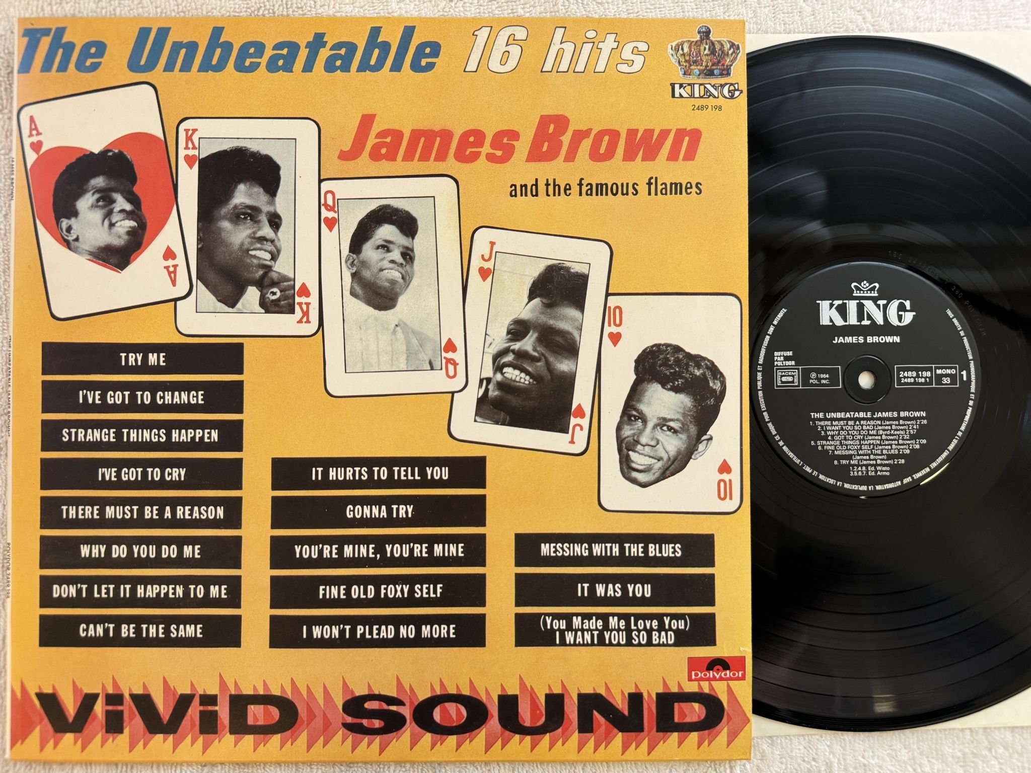 Omslagsbild för skivan JAMES BROWN the unbeatable LP re Fra KING 2489 198