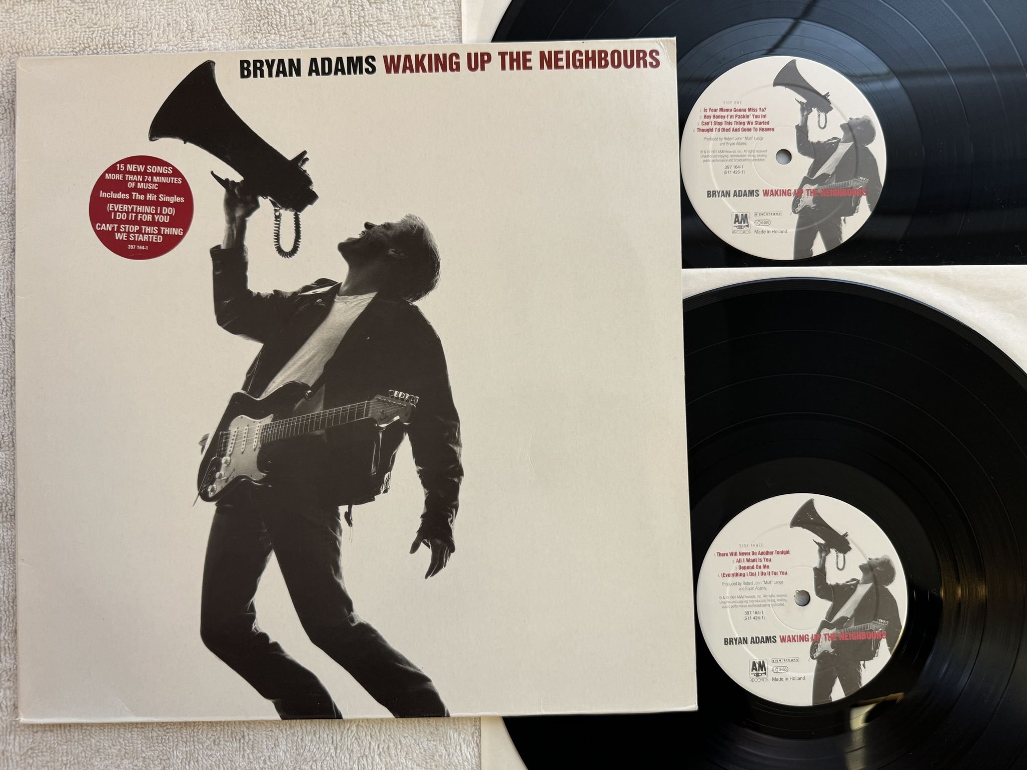 Omslagsbild för skivan BRYAN ADAMS waking up the neighbours 2xLP -91 A&M 397 164-1