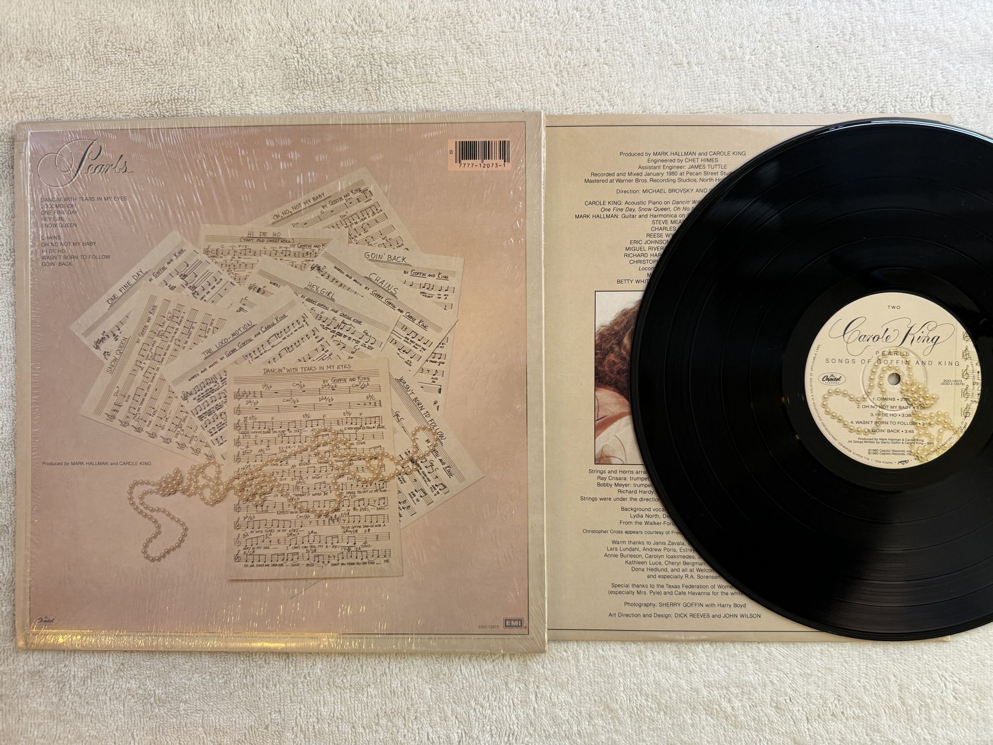 Omslagsbild för skivan CAROLE KING pearls LP -80 CAPITOL SOO-12073