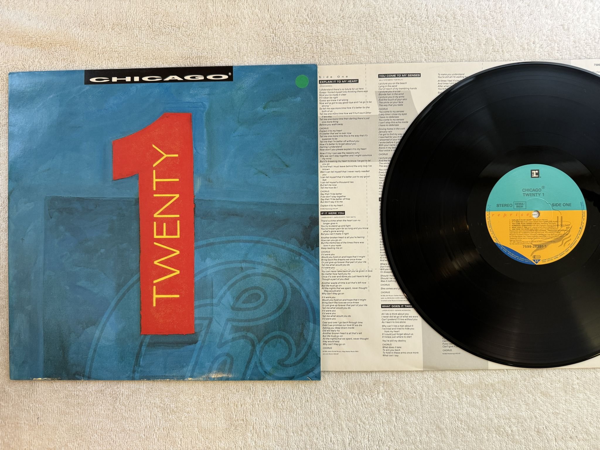 Omslagsbild för skivan CHICAGO Twenty 1 LP -91 REPRISE 7599-26391-1