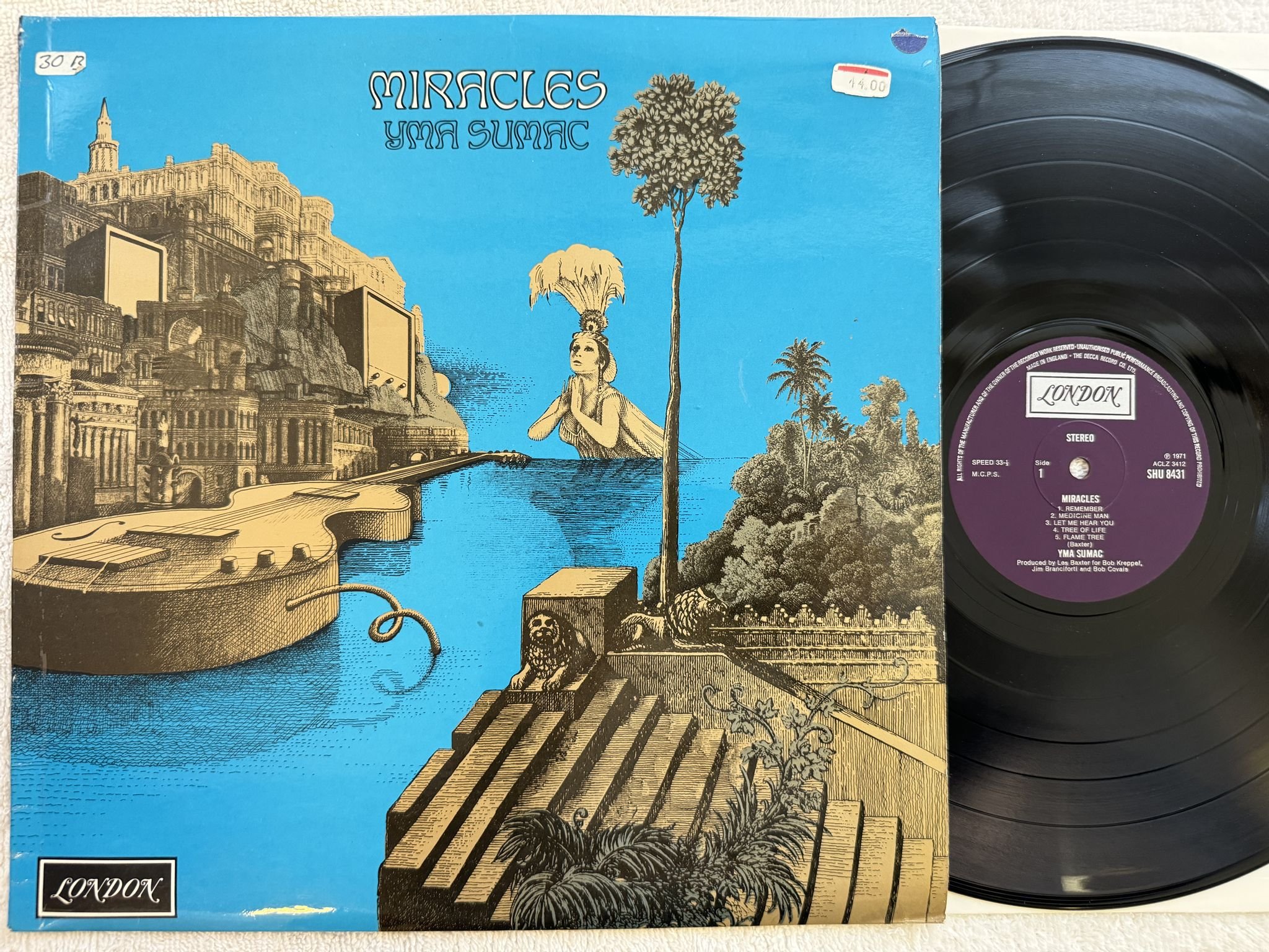 Omslagsbild för skivan YMA SUMAC miracles LP 71 UK LONDON SHU 8431