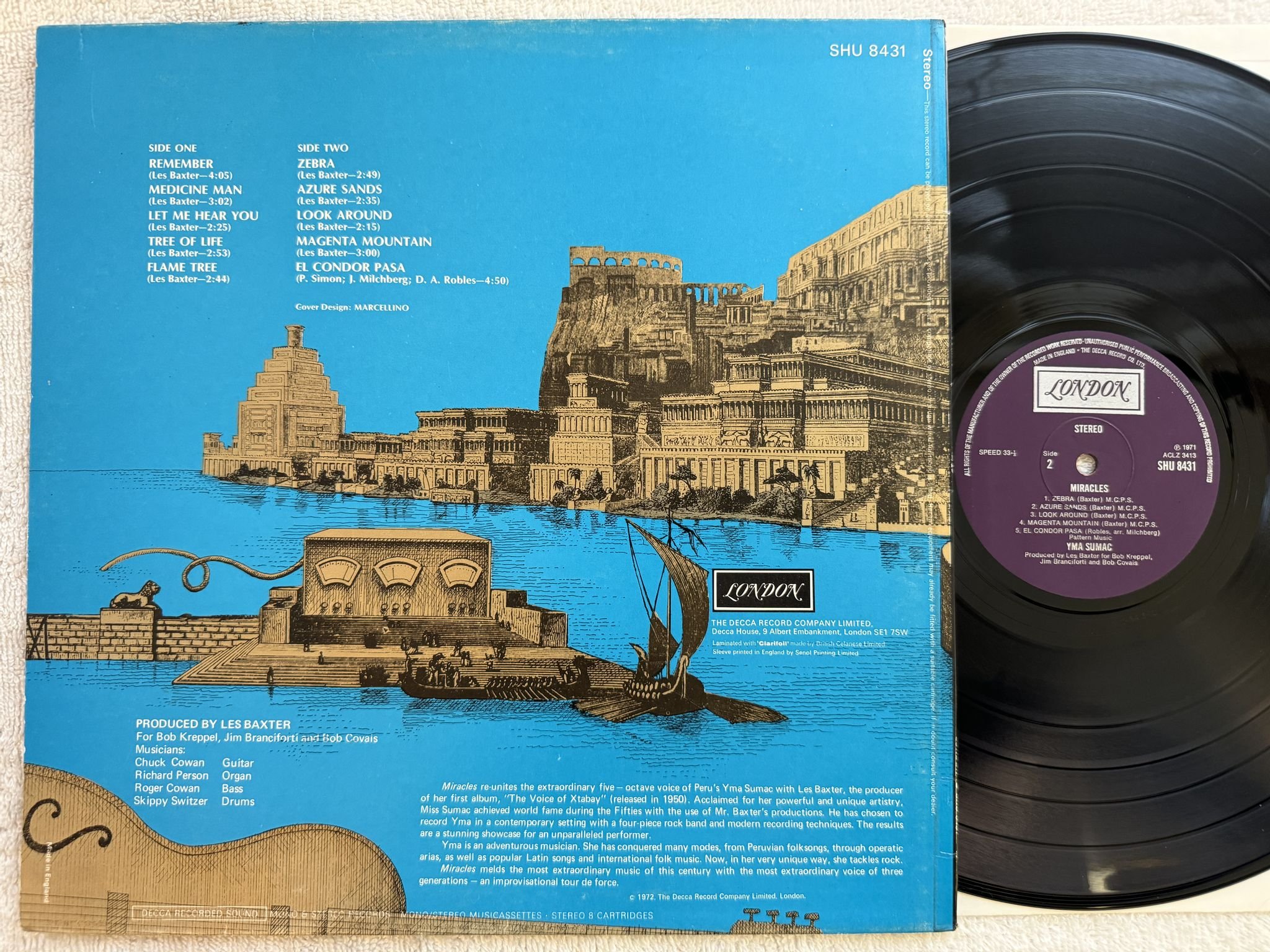 Omslagsbild för skivan YMA SUMAC miracles LP 71 UK LONDON SHU 8431