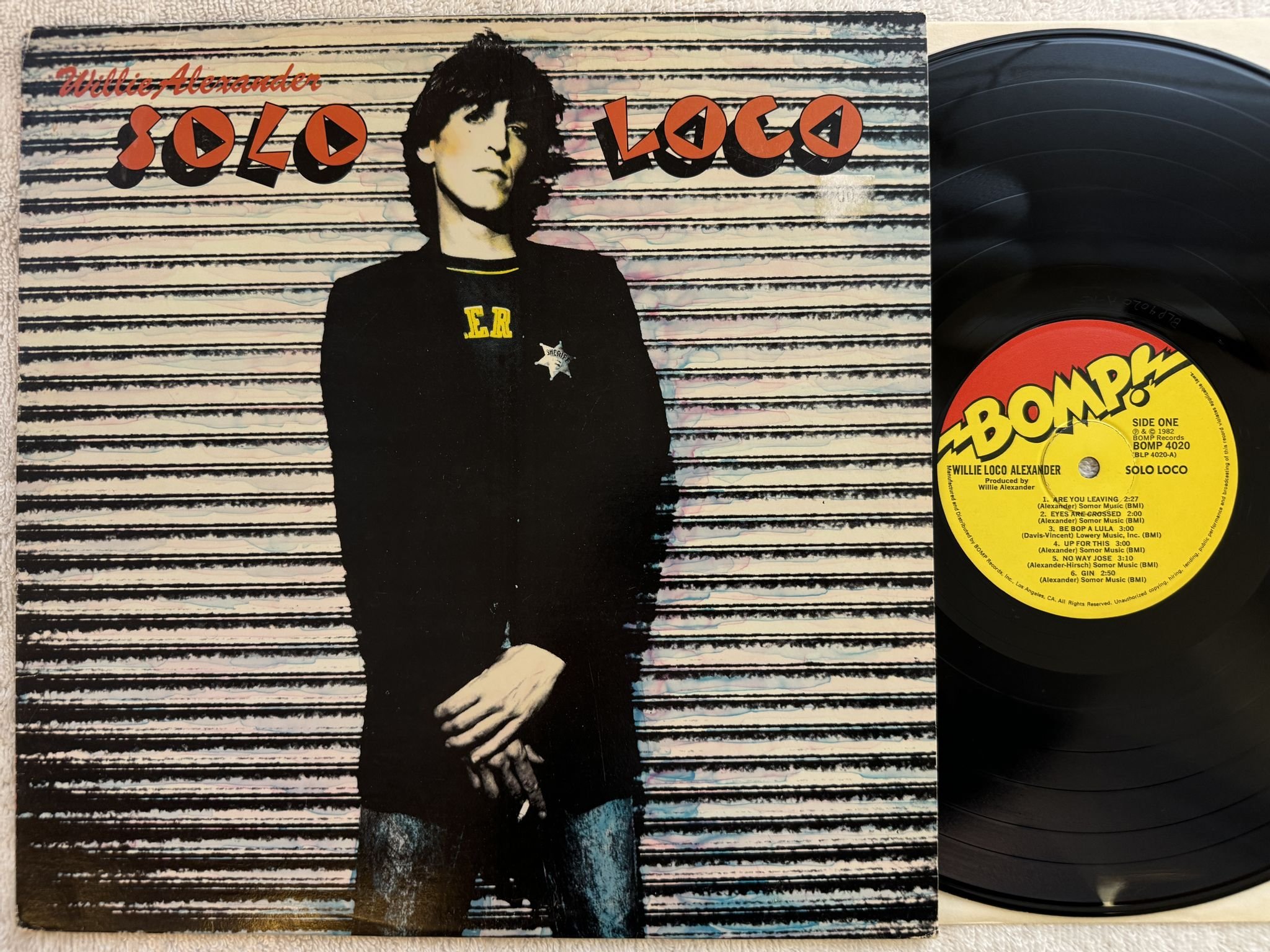 Omslagsbild för skivan WILLIE LOCO ALEXANDER solo loco LP -82 US BOMP! BOMP 4020 ** GARAGE ROCK **