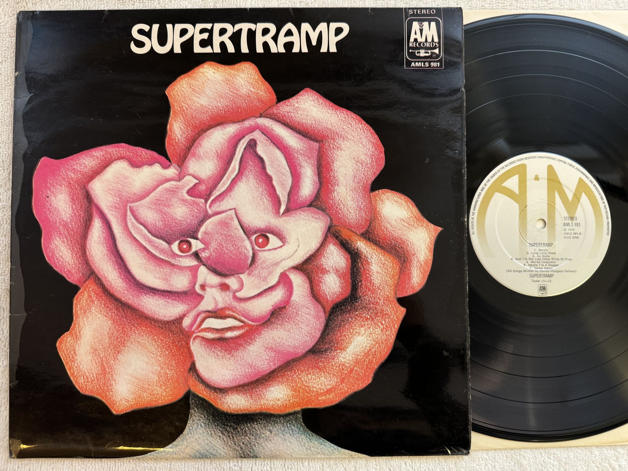 Omslagsbild för skivan SUPERTRAMP s/t LP UK A&M AMLS 981