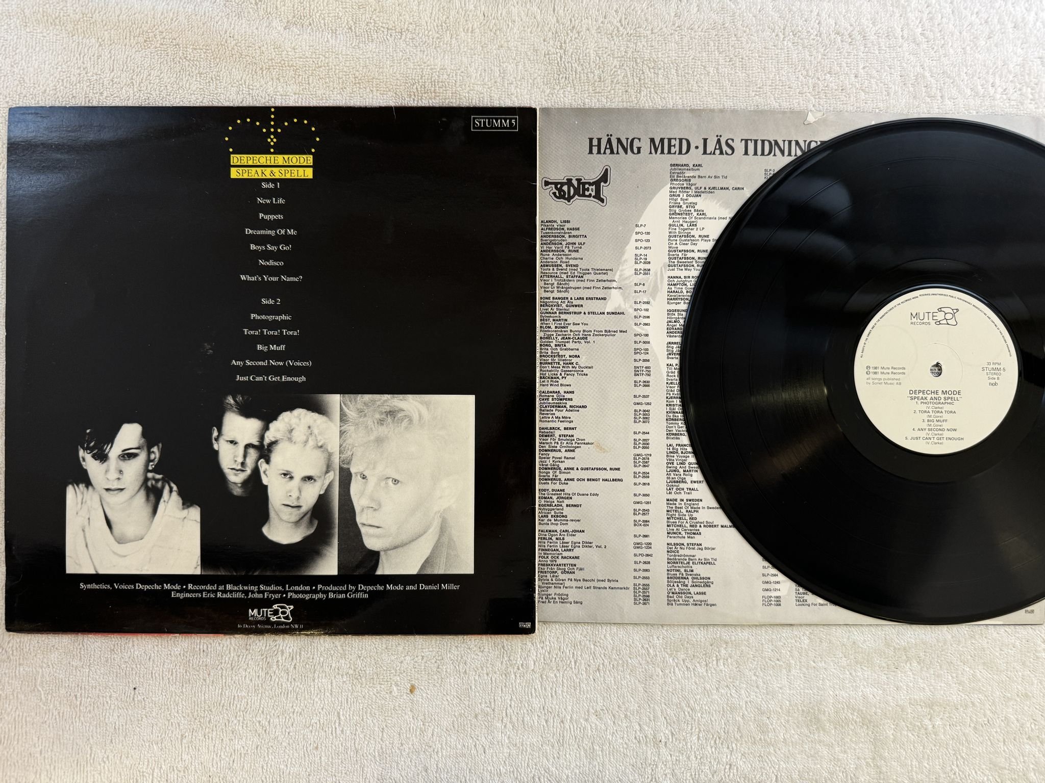 Omslagsbild för skivan DEPECHE MODE speak and spell LP -81 ncb MUTE STUMM-5