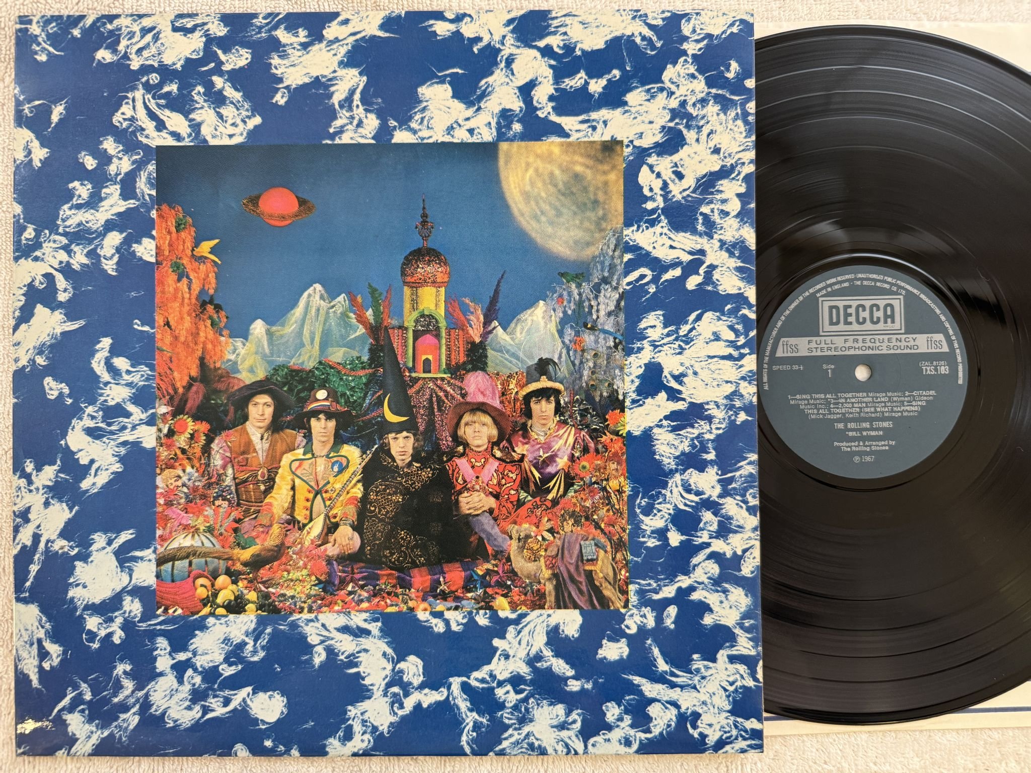 Omslagsbild för skivan THE ROLLING STONES their satanic majesties request LP re UK DECCA TXL 103