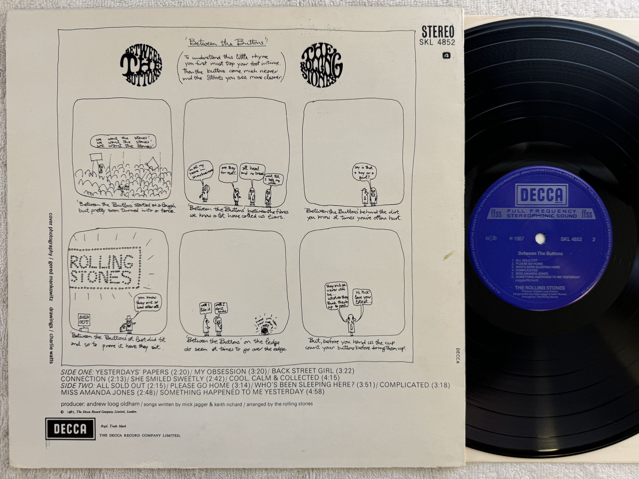 Omslagsbild för skivan THE ROLLING STONES between the buttons LP re ncb DECCA SKL 4852