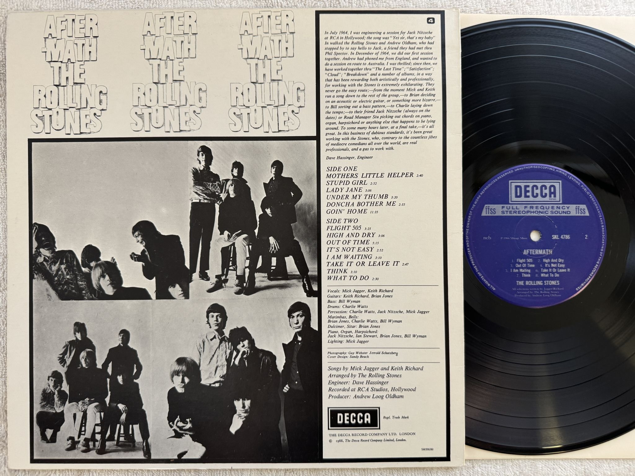 Omslagsbild för skivan THE ROLLING STONES aftermath LP re ncb DECCA SKL 4786