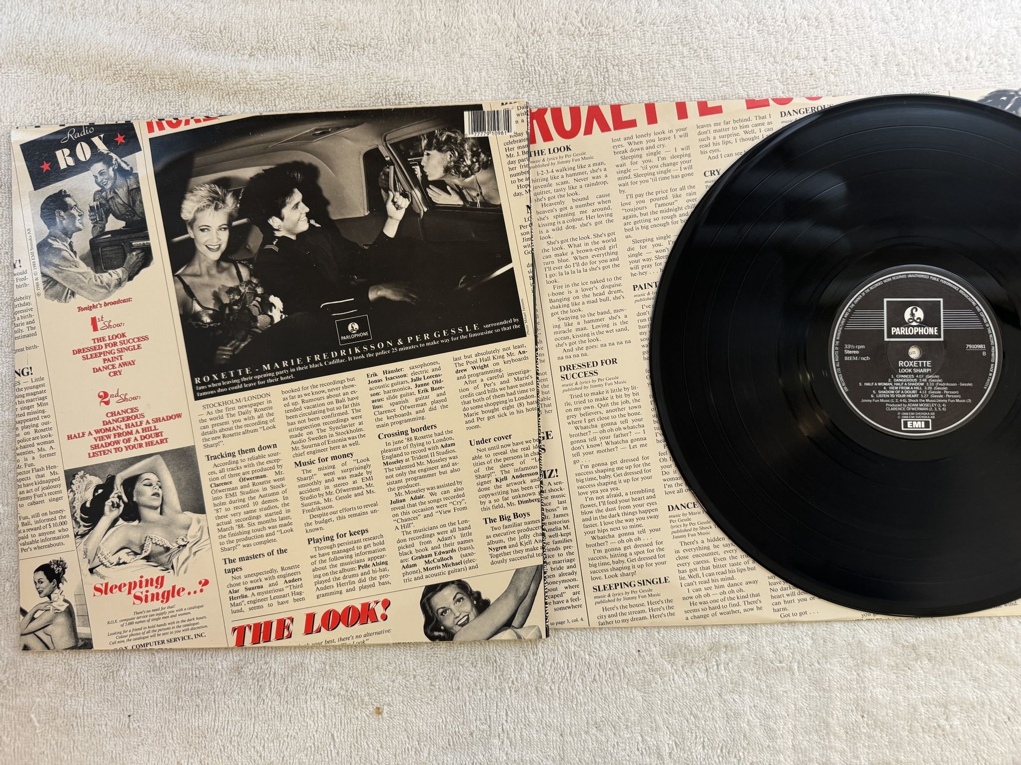 Omslagsbild för skivan ROXETTE look sharp! LP -88 Swe EMI / PARLOPHONE 7910981