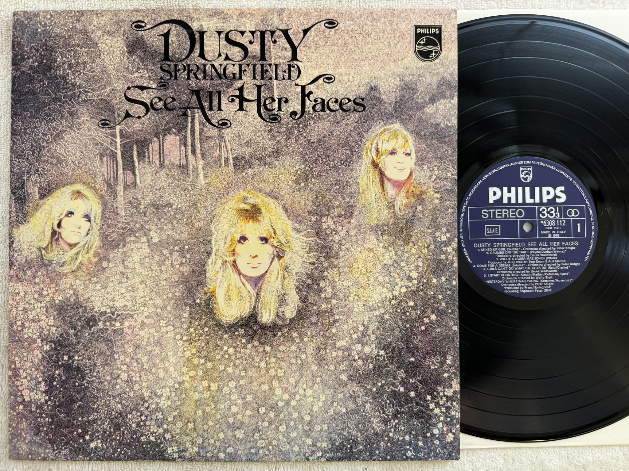 Omslagsbild för skivan DUSTY SPRINGFIELD see all her faces LP -70 Ita PHILIPS 6308112
