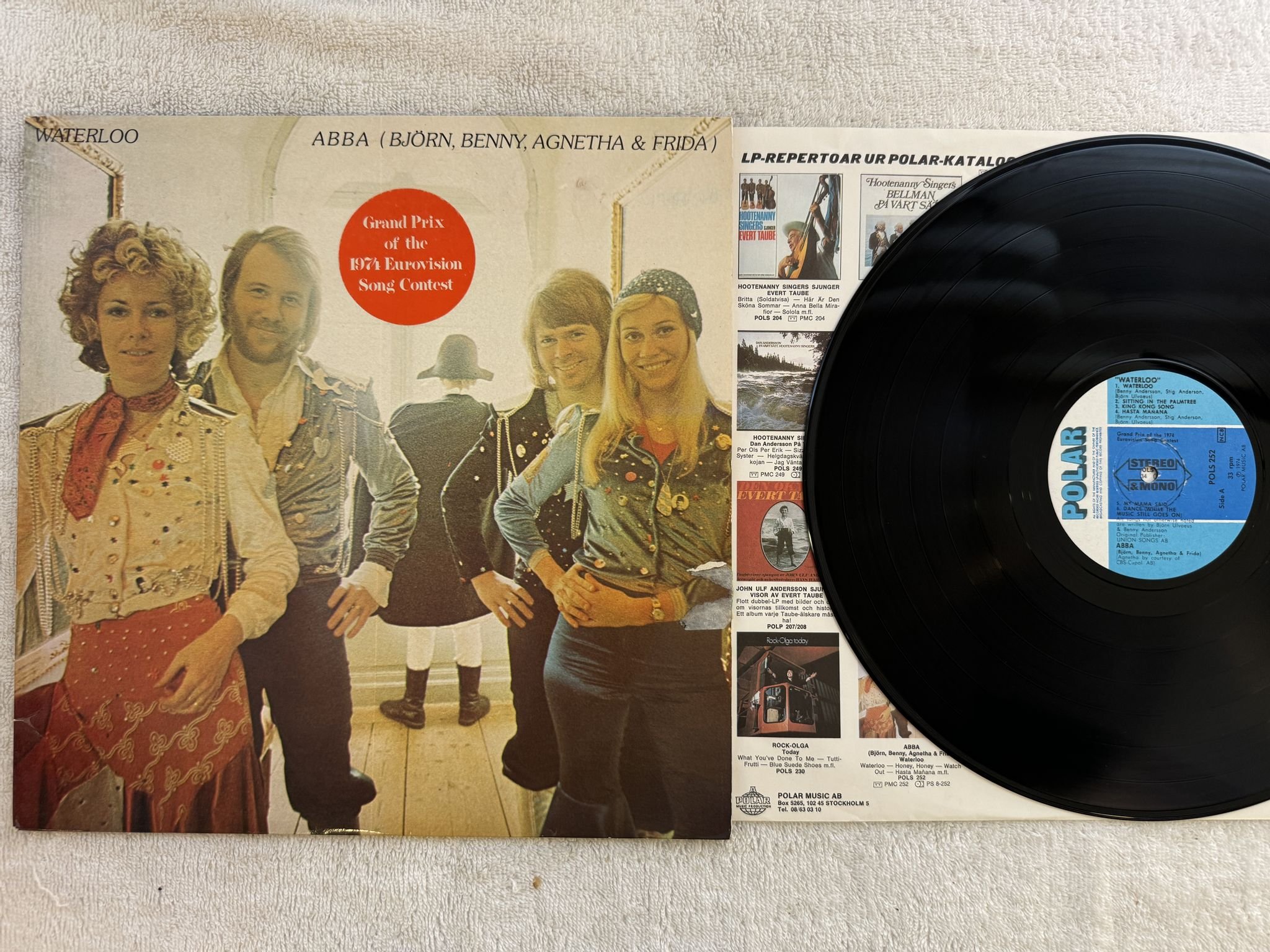 Omslagsbild för skivan ABBA waterloo LP -74 Swe POLAR POLS 252