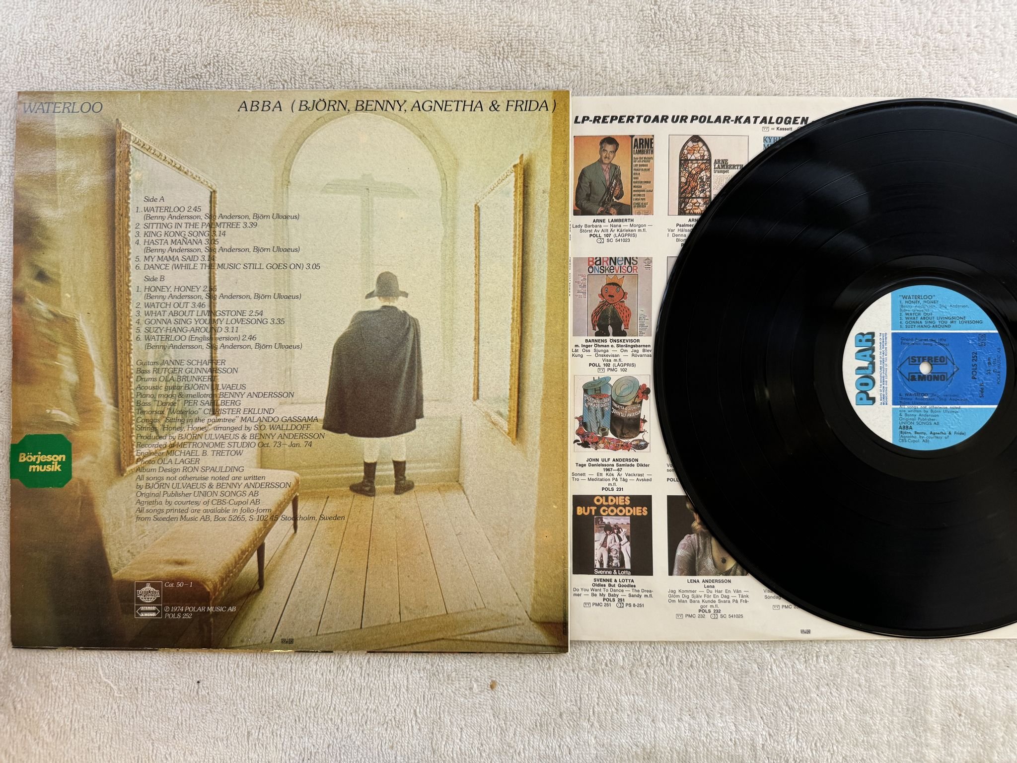 Omslagsbild för skivan ABBA waterloo LP -74 Swe POLAR POLS 252