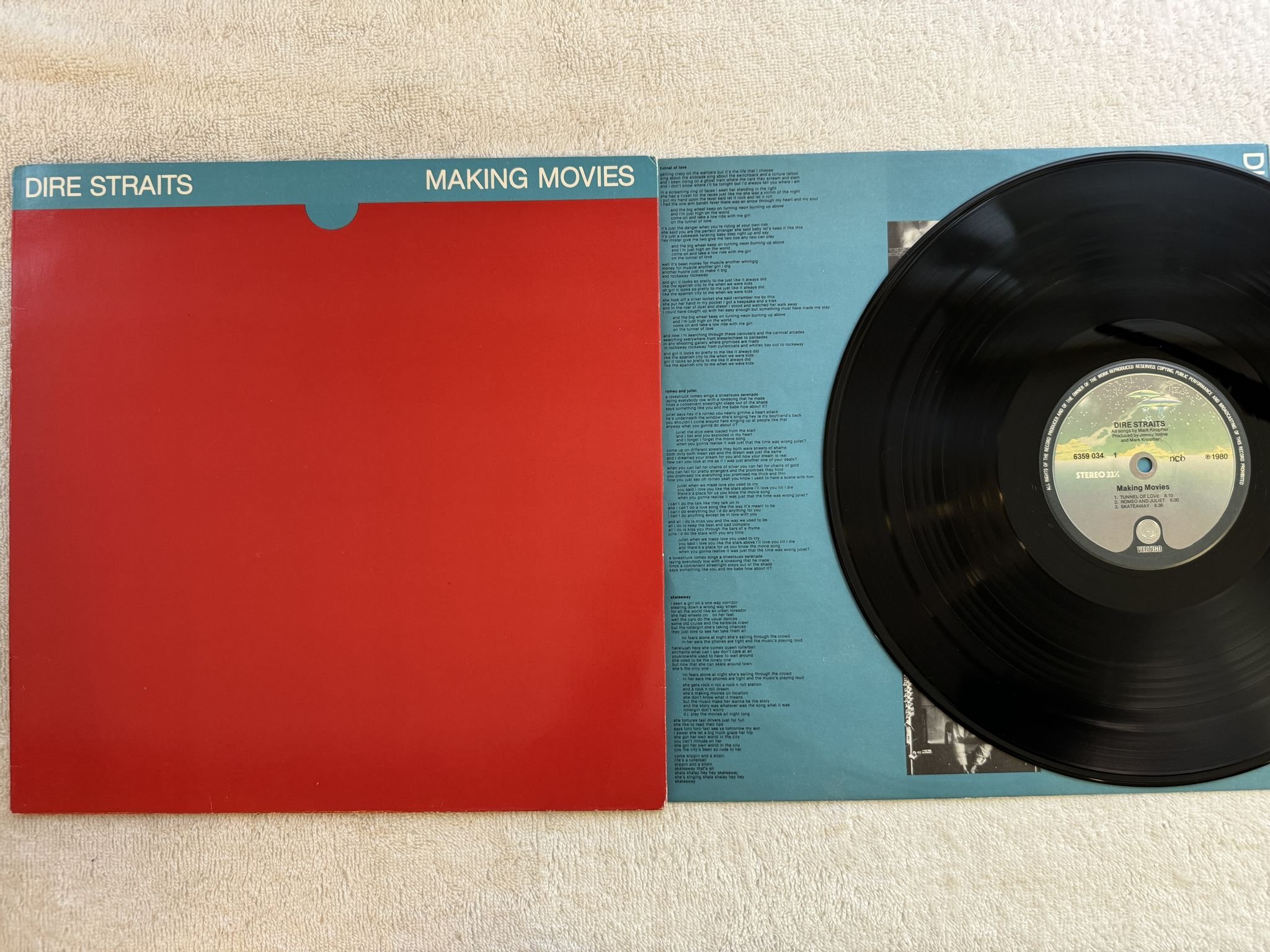 Omslagsbild för skivan DIRE STRAITS making movies LP ncb VERTIGO 6359 034