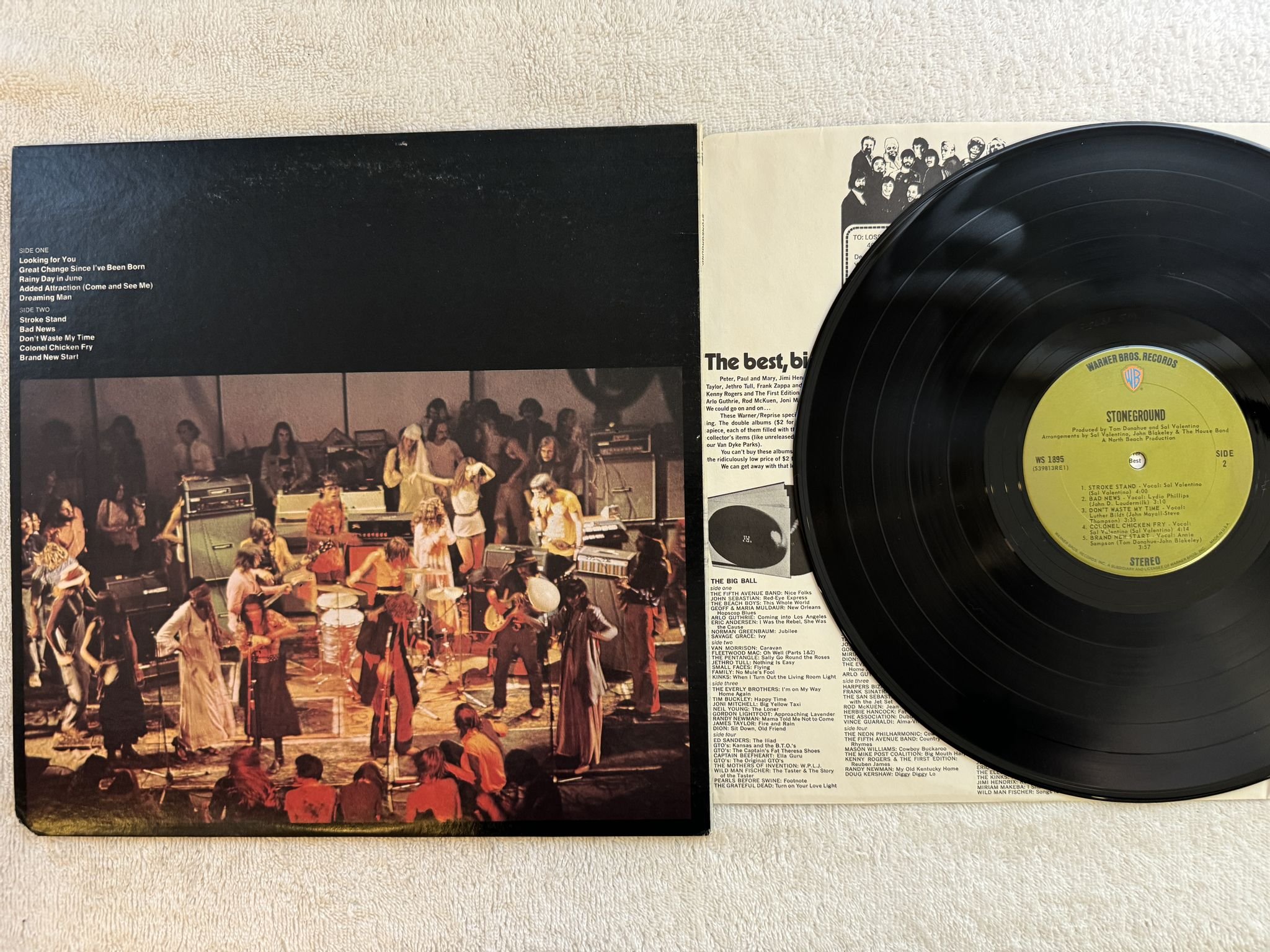 Omslagsbild för skivan STONEGROUND s/t LP -71 US WARNER BROS WS 1895