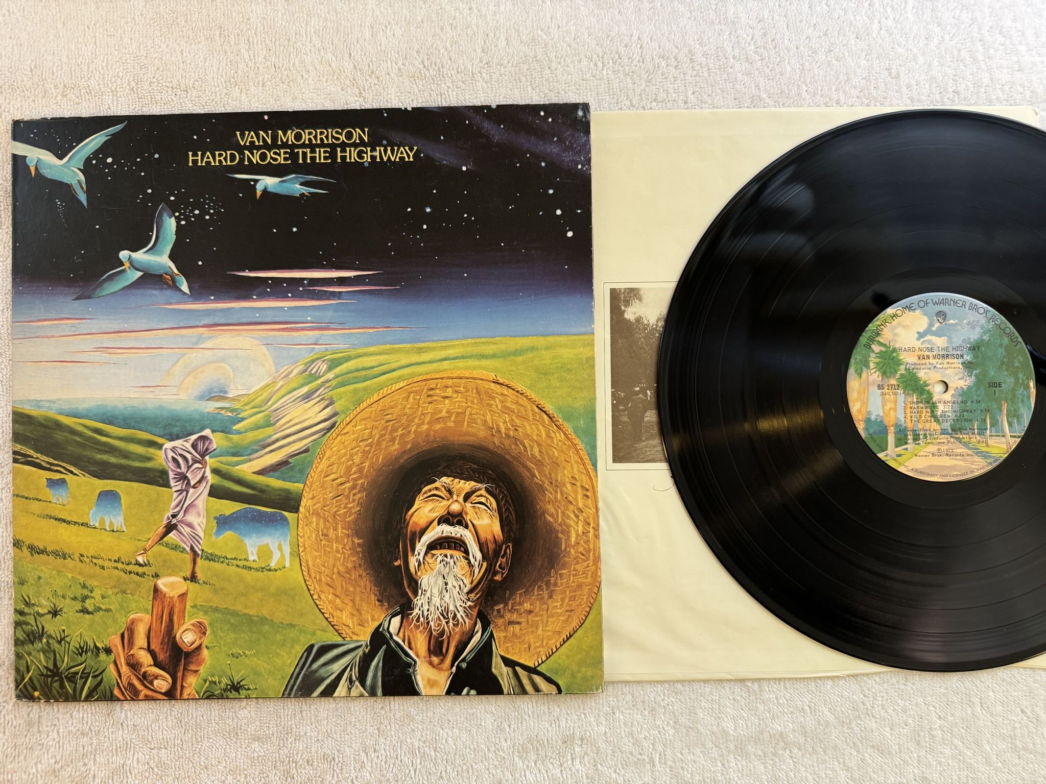 Omslagsbild för skivan VAN MORRISON hard nose the highway LP -73 US WARNER BS 2712