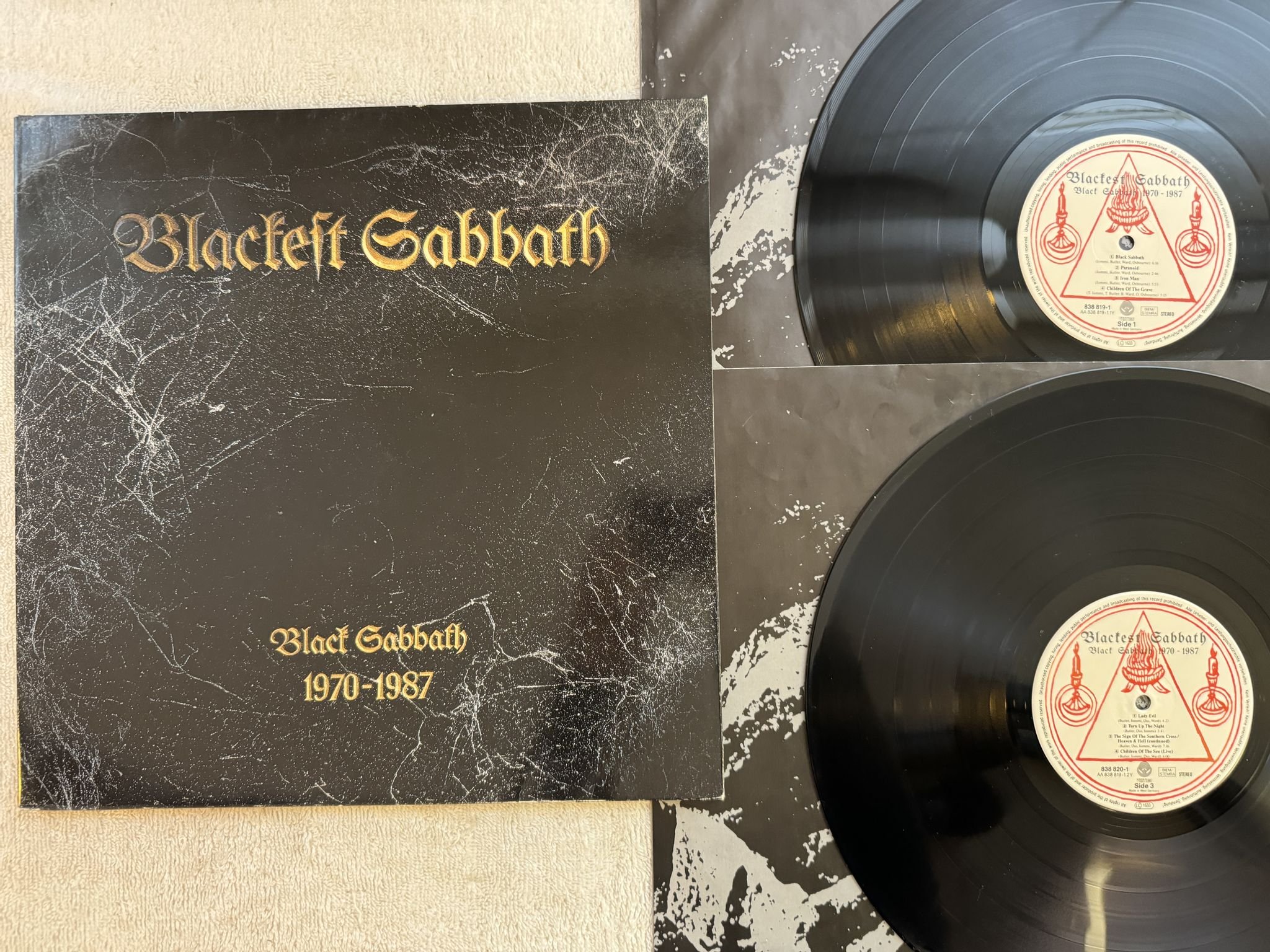 Omslagsbild för skivan BLACK SABBATH Blackest Sabbath: 1970-1987 2xLP -89 Ger VERTIGO 838 818-1