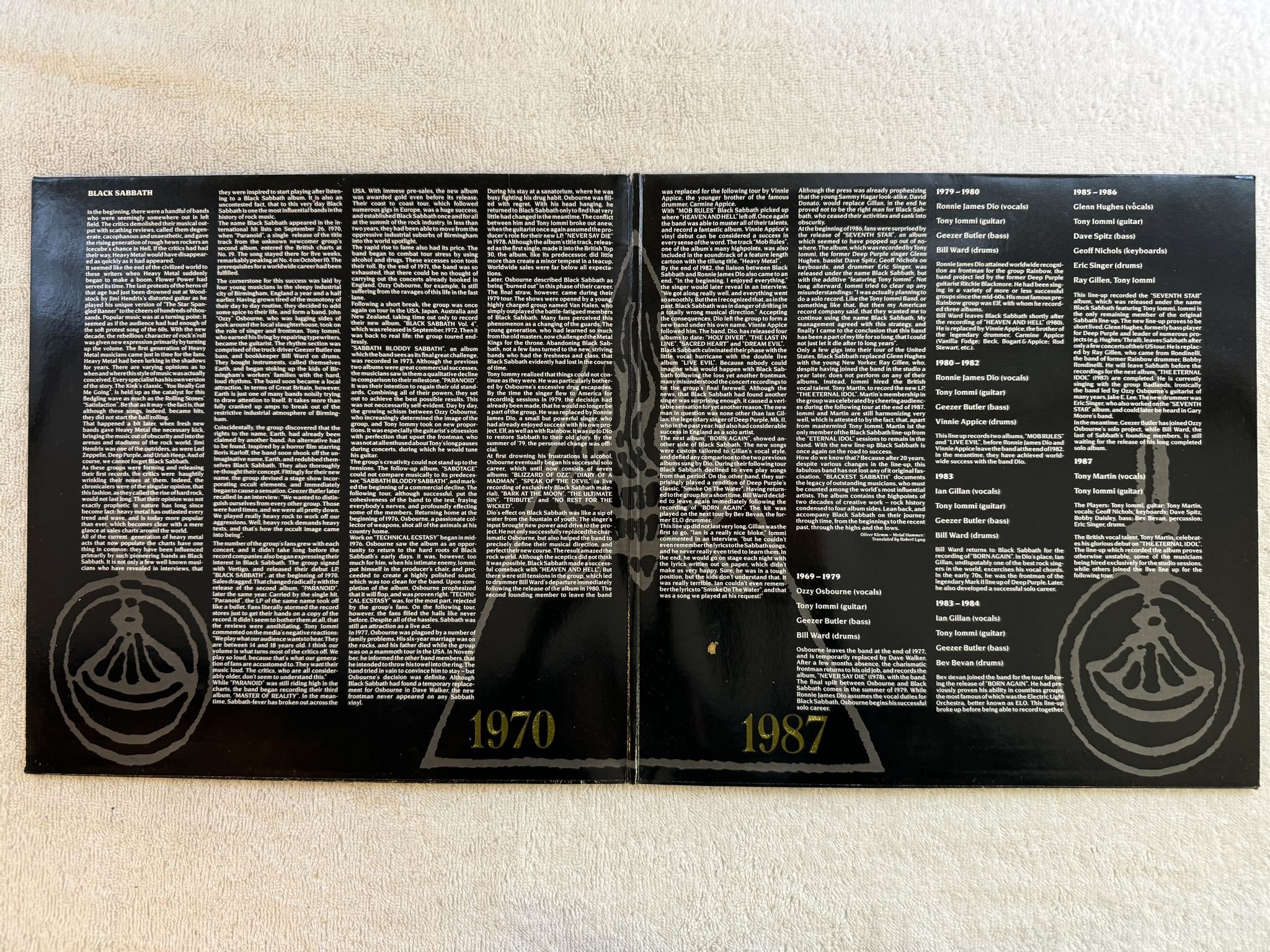 Omslagsbild för skivan BLACK SABBATH Blackest Sabbath: 1970-1987 2xLP -89 Ger VERTIGO 838 818-1