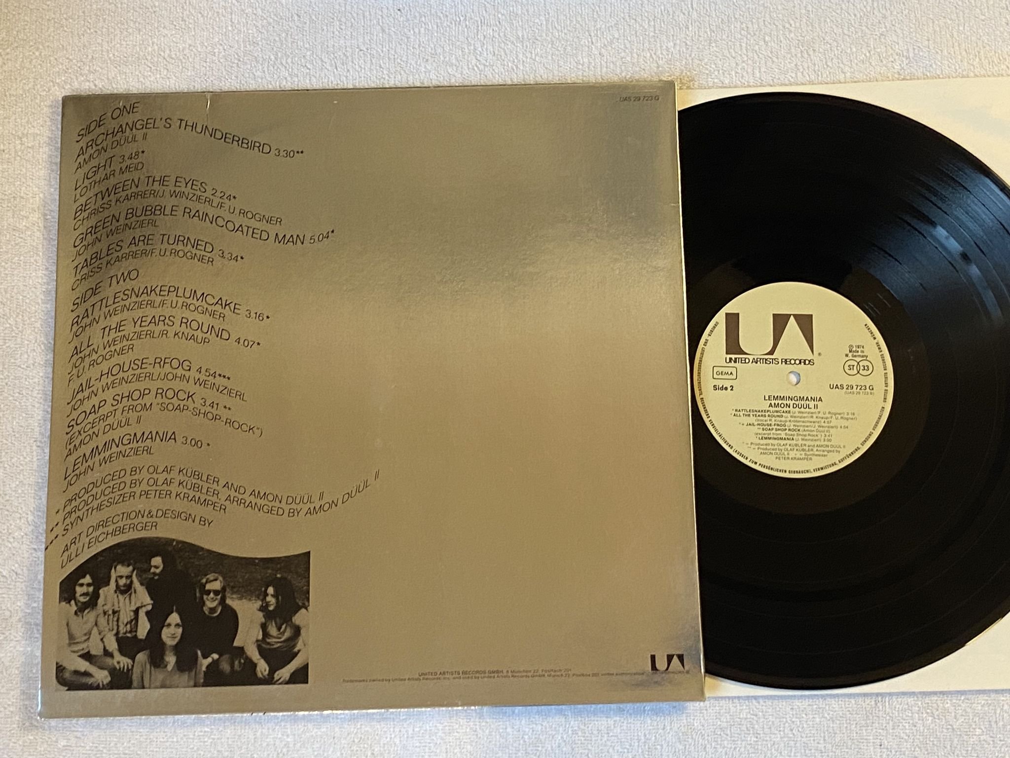 Omslagsbild för skivan AMON DÜÜL II lemmingmania LP -74 Ger UNITED ARTISTS UAS 29723 G