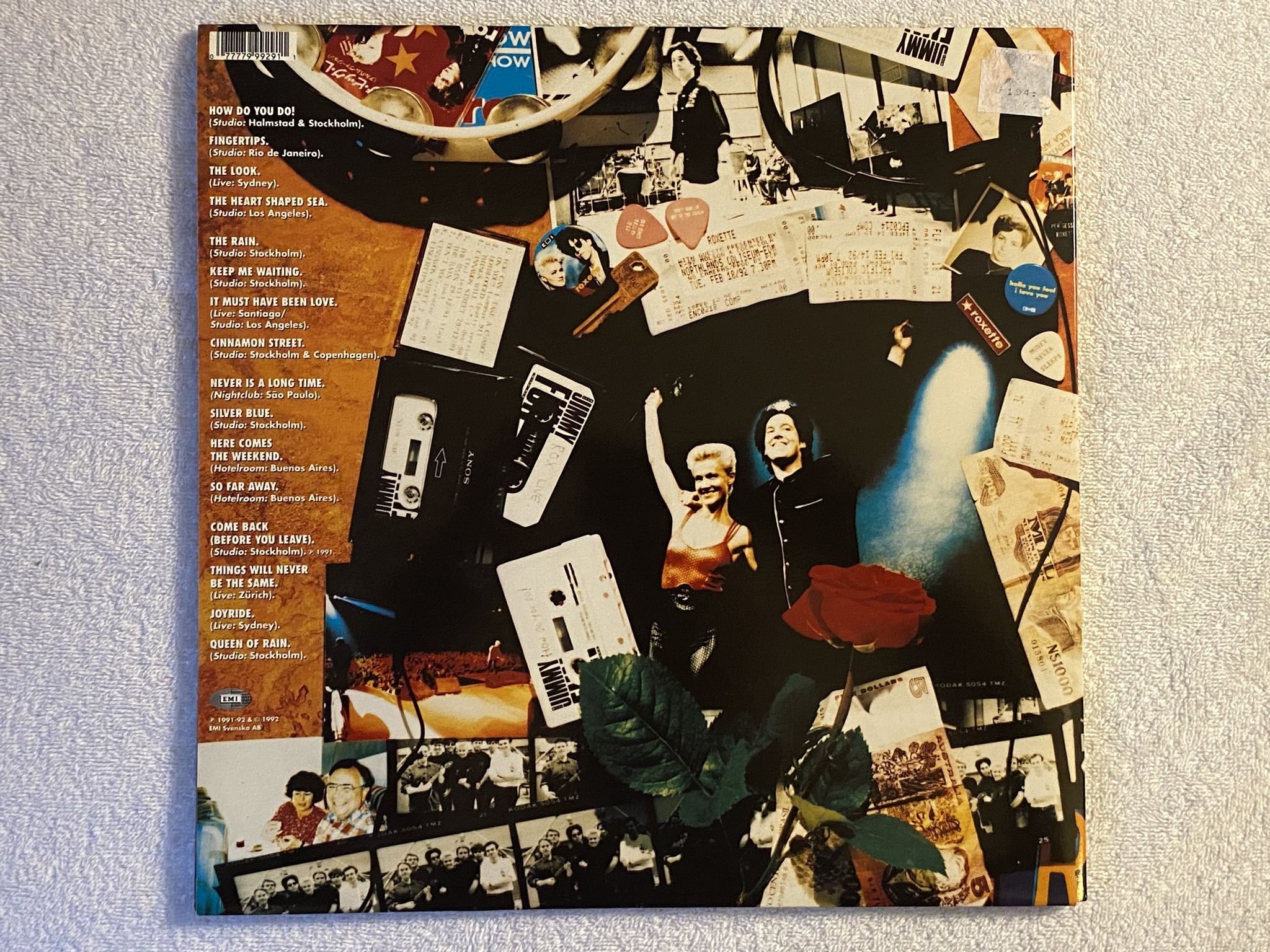 Omslagsbild för skivan ROXETTE tourism 2xLP -92 EMI 7999311