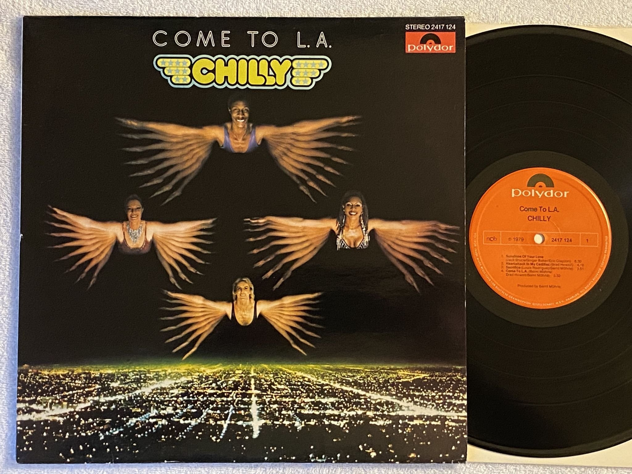 Omslagsbild för skivan CHILLY Come To L.A. LP -79 ncb POLYDOR 2417 124
