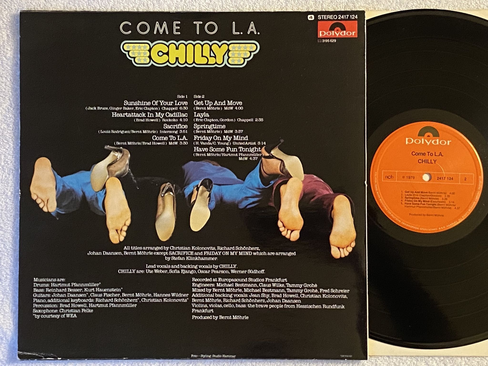 Omslagsbild för skivan CHILLY Come To L.A. LP -79 ncb POLYDOR 2417 124