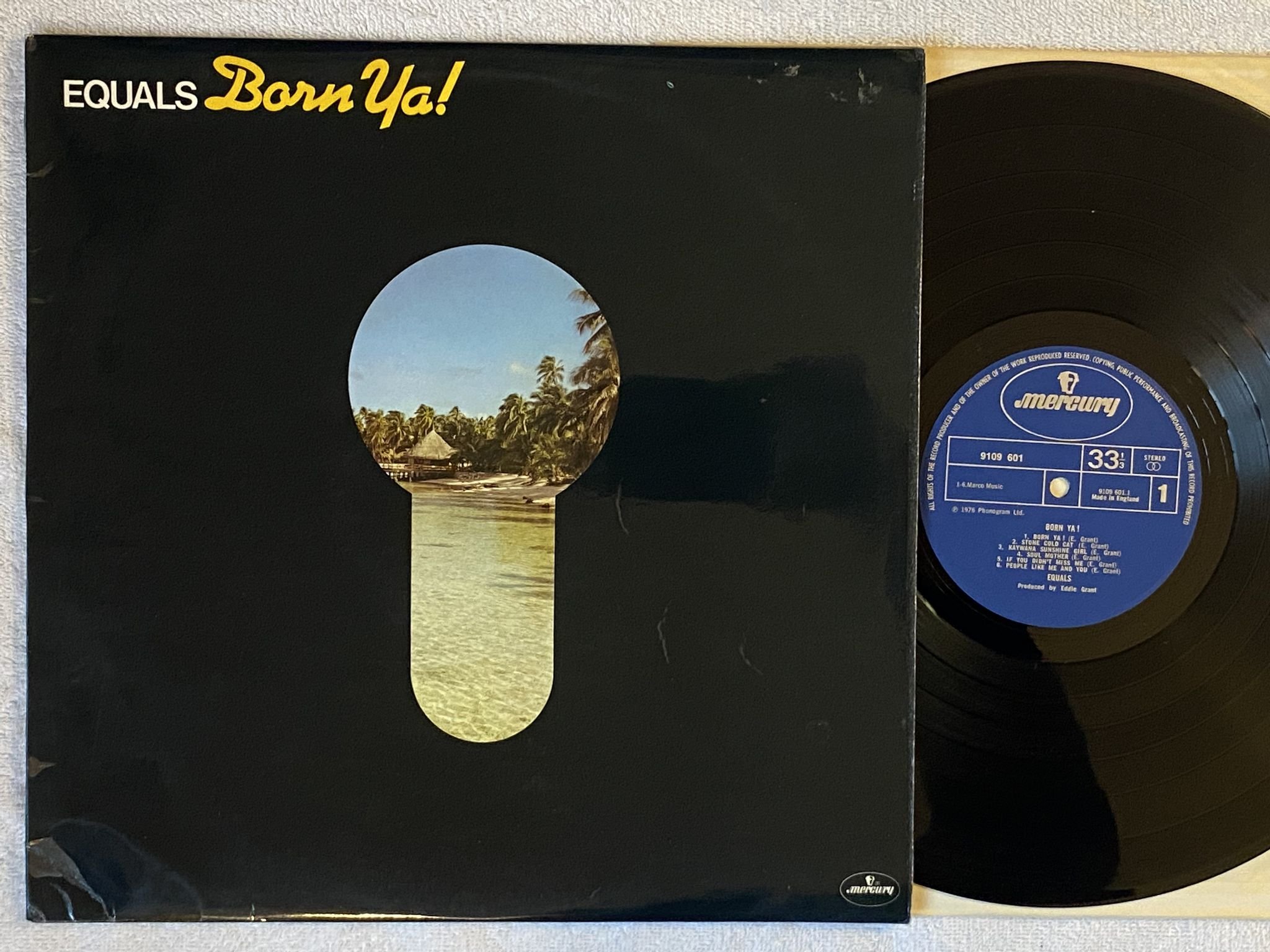 Omslagsbild för skivan EQUALS born ya! LP -76 UK MERCURY 9109 601 *** SOUL REGGAE ***