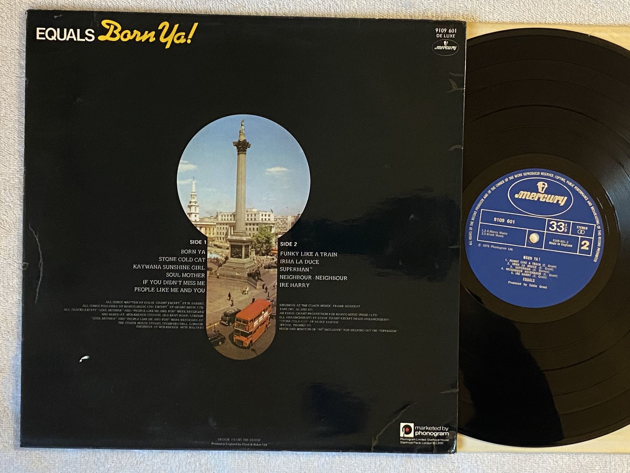 Omslagsbild för skivan EQUALS born ya! LP -76 UK MERCURY 9109 601 *** SOUL REGGAE ***