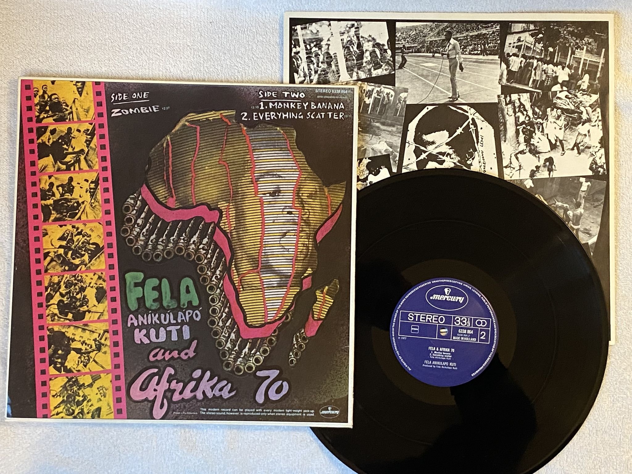 Omslagsbild för skivan FELA & AFRIKA 70 - zombie LP -77 Hol MERCURY 6338864 *** MASSIVE AFROBEAT ***