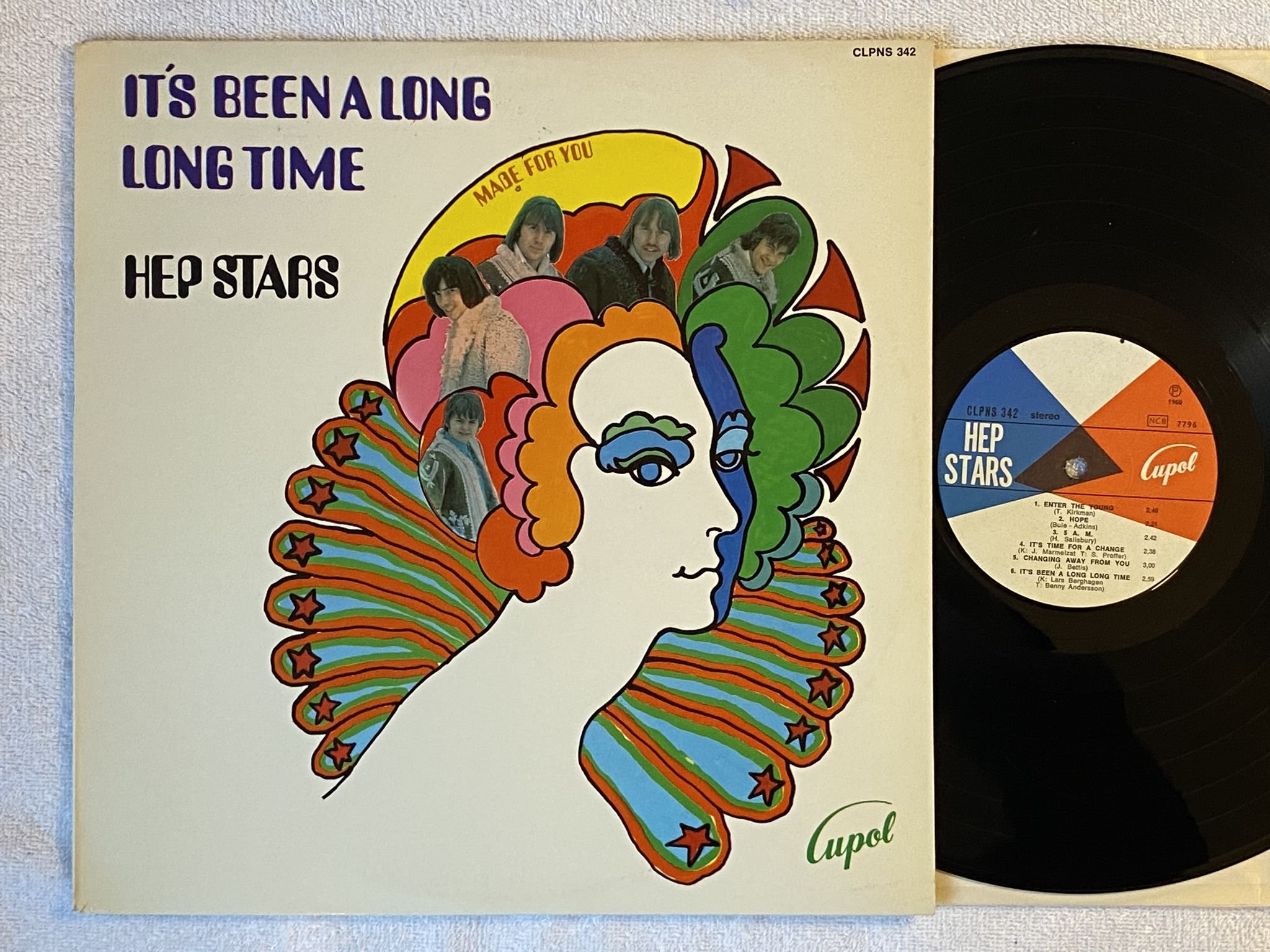 Omslagsbild för skivan HEP STARS it's been a long time LP -68 Swe CUPOL CLPNS 342