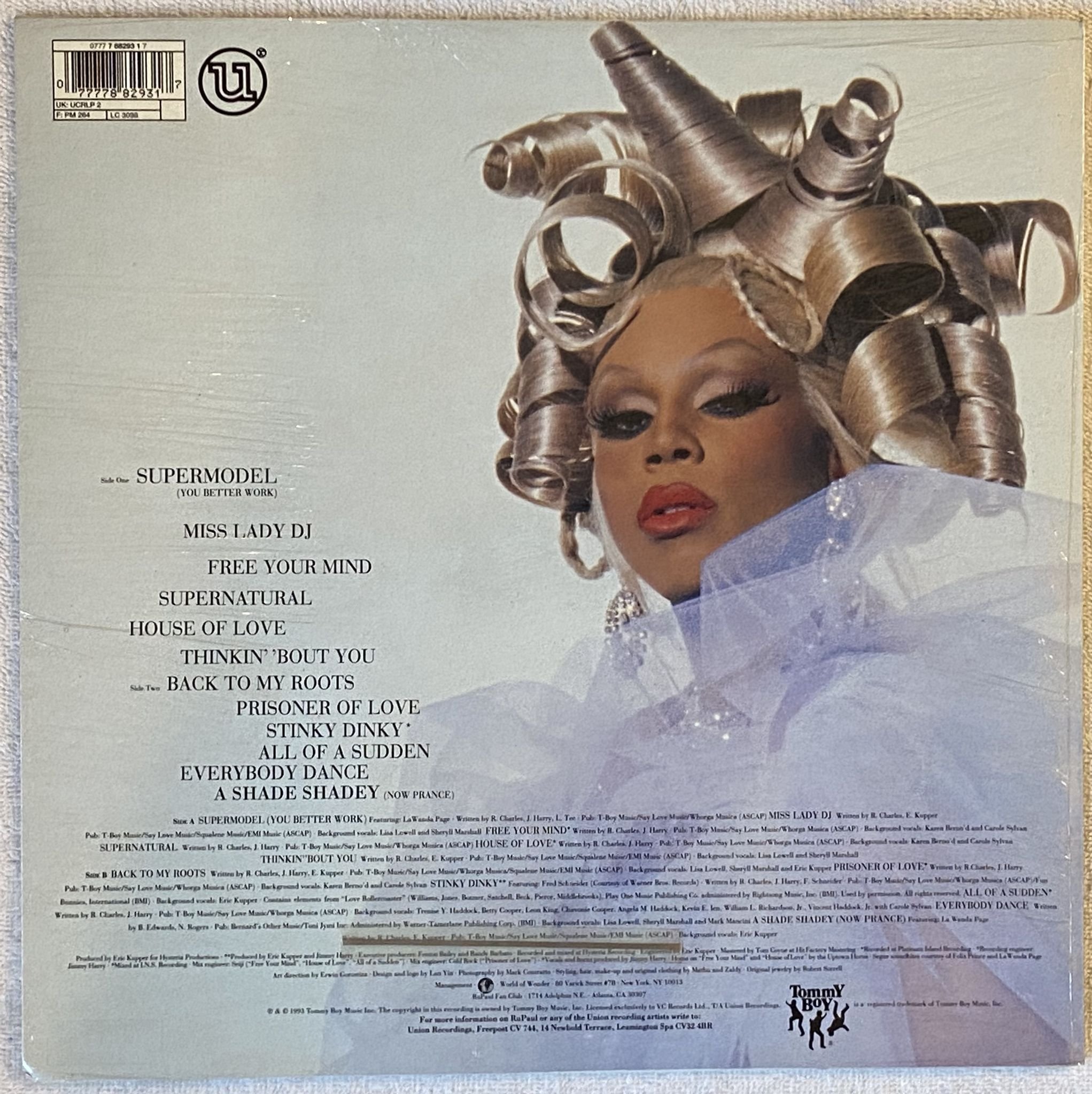 Omslagsbild för skivan RuPAUL Supermodel Of The World LP -93 UK TOMMY BOY UCRLP 2 *** SEALED ***