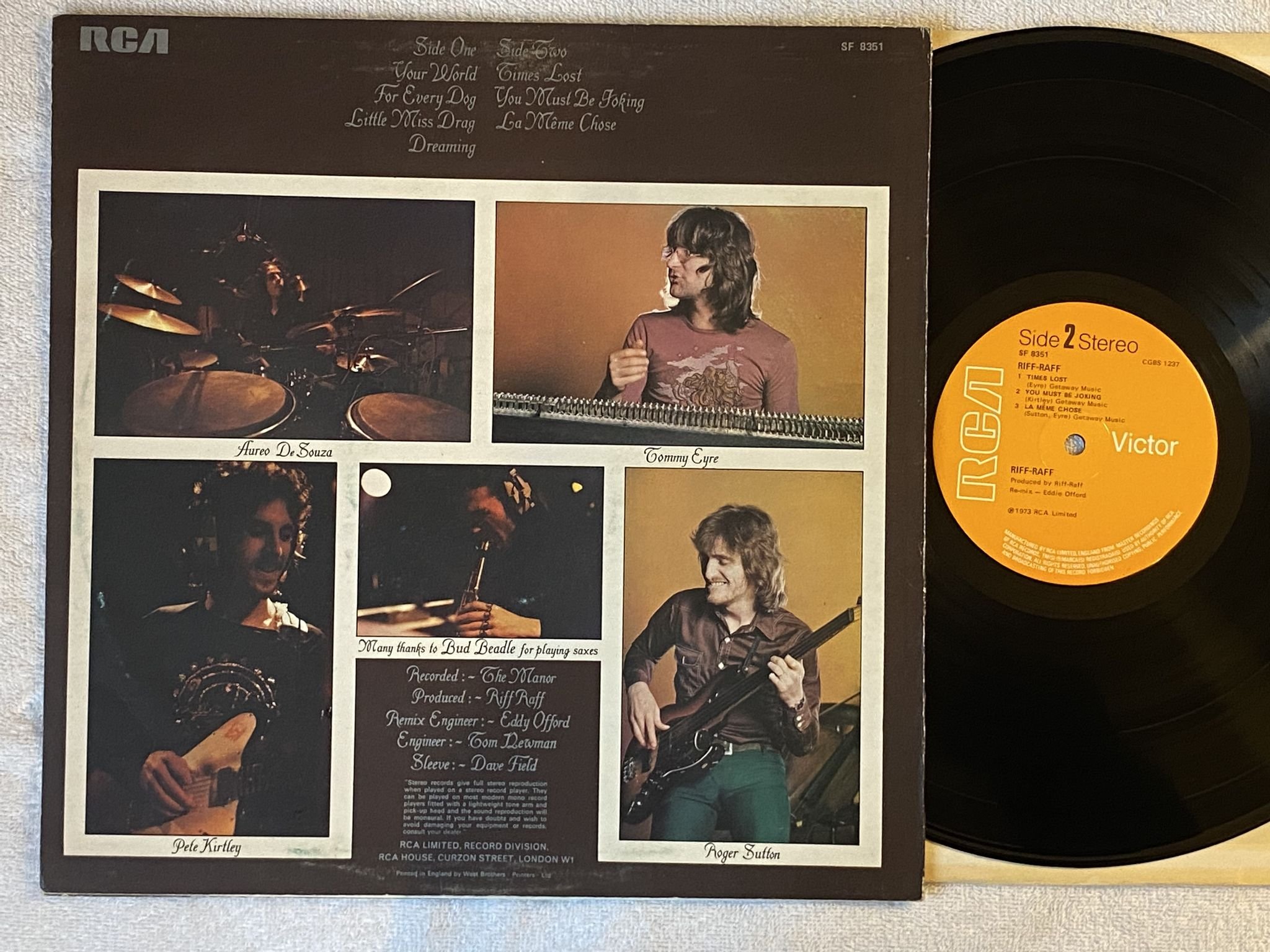 Omslagsbild för skivan RIFF RAFF s/t LP -73 UK SF 8351 *** PROG / JAZZ ***