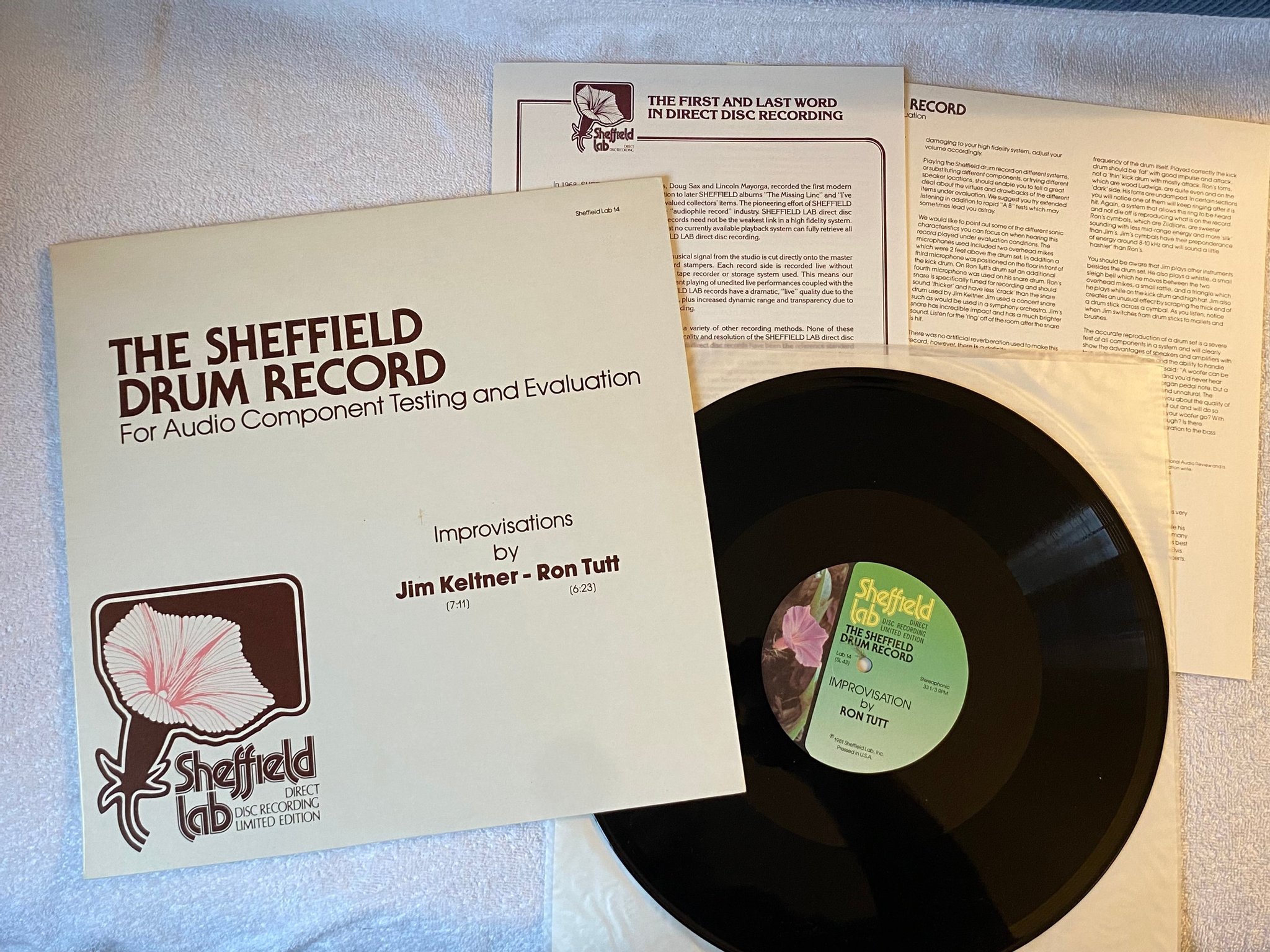 Omslagsbild för skivan JIM KELTNER / RON TUTT The Sheffield Drum Record LP -81 US SHEFFIELD LAB LAB-14