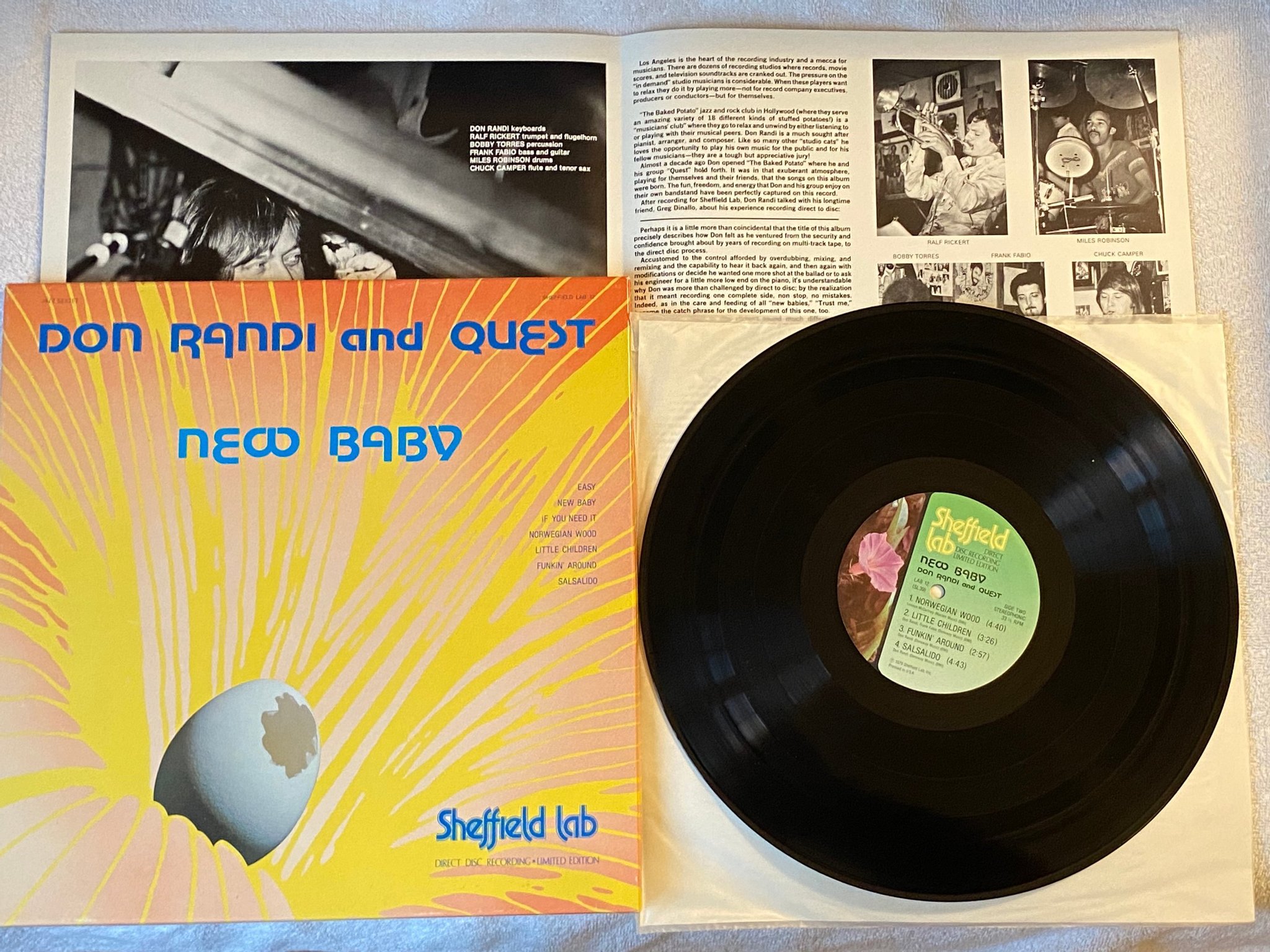 Omslagsbild för skivan DON RANDI & QUEST New Baby LP -79 SHEFFIELD LAB LAB-12