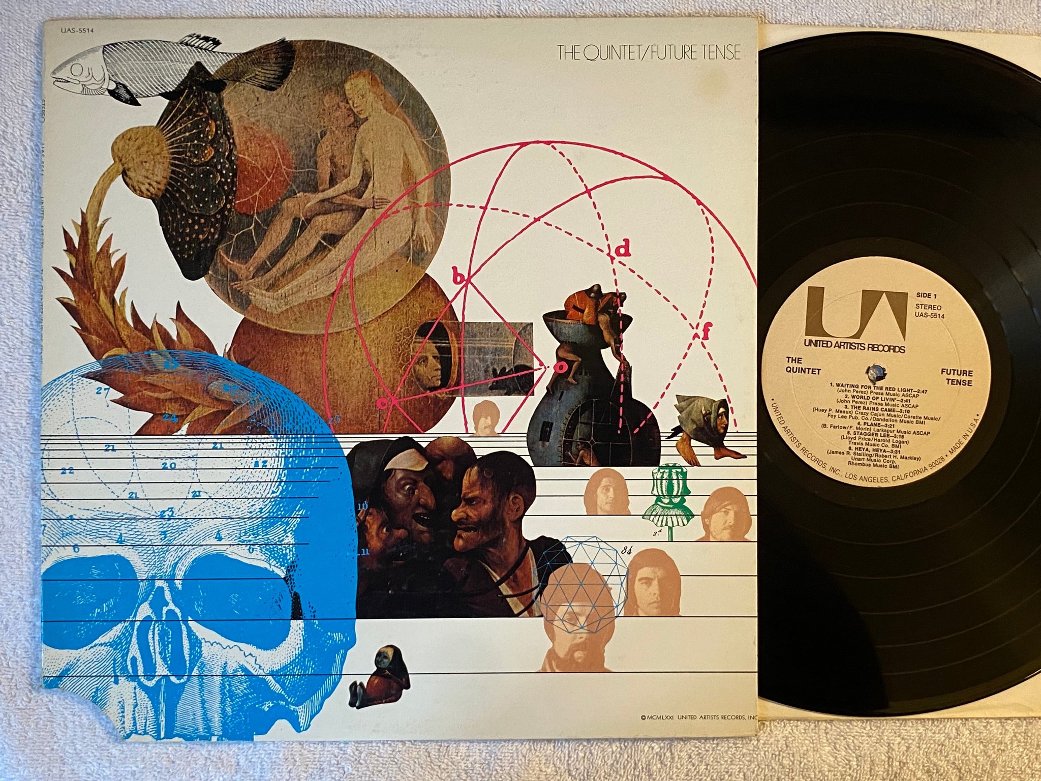 Omslagsbild för skivan THE QUINTET future tense LP -71 US UNITED ARTISTS UAS-5514 *** PSYCH / R&B ***