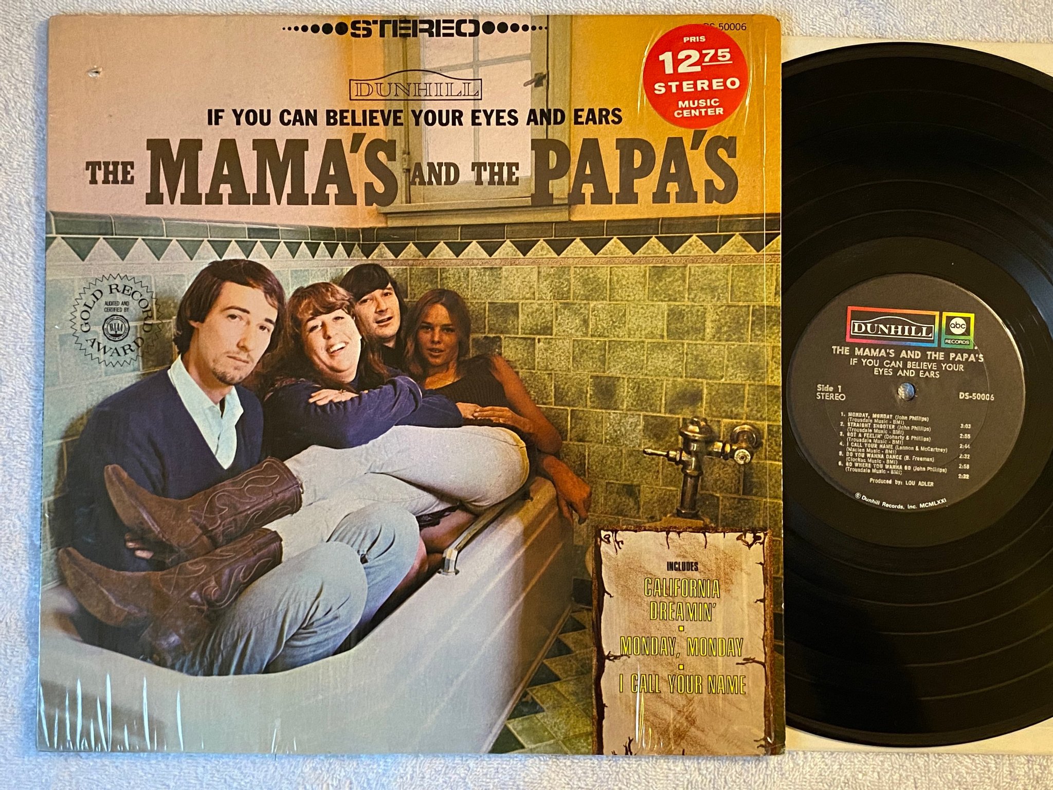 Omslagsbild för skivan THE MAMAS AND THE PAPAS if you can believe your ... LP re US DUNHILL DS-50006