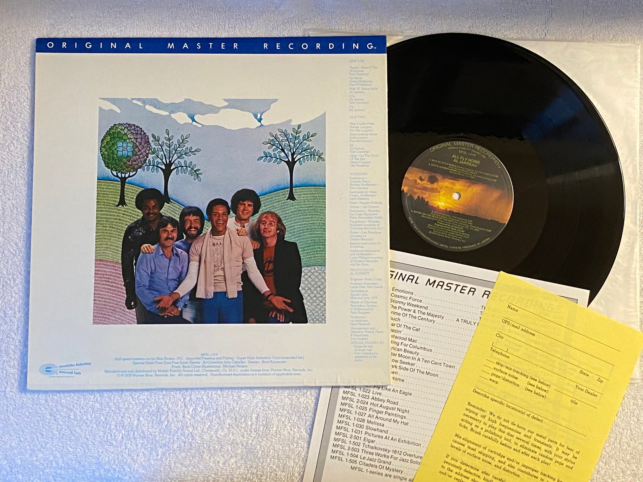 Omslagsbild för skivan AL JARREAU all fly home LP US MOBILE FIDELITY SOUND LAB MFSL 1-019 Audiophile