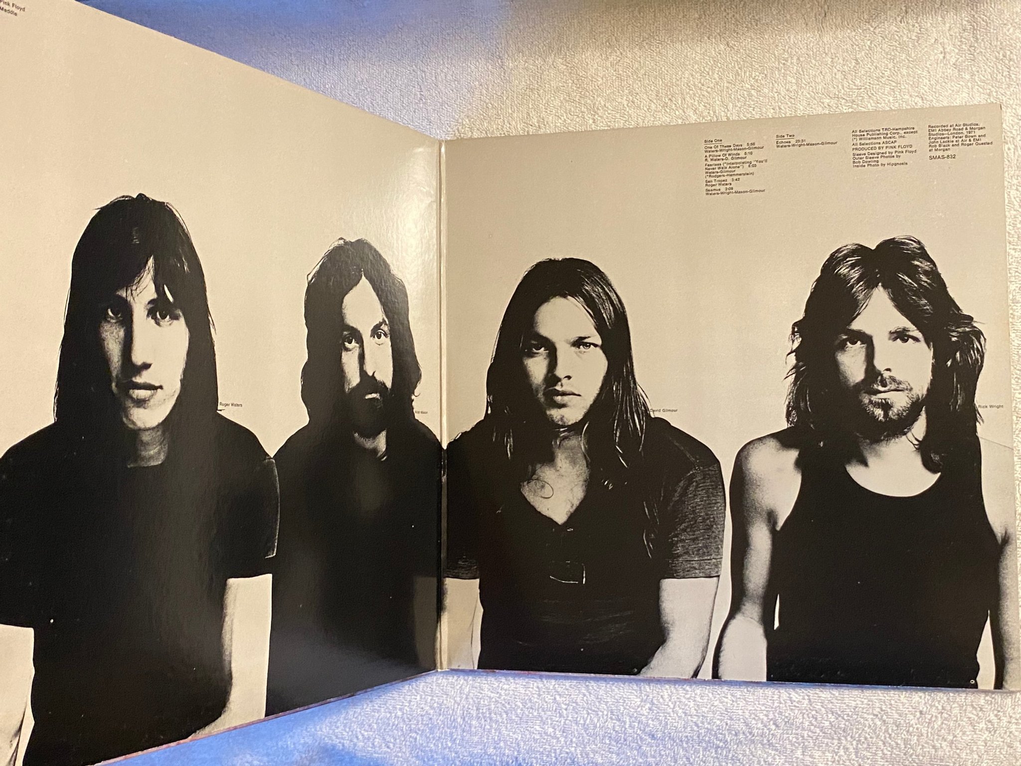 Omslagsbild för skivan PINK FLOYD meddle LP -71 US HARVEST SMAS 832 *** Winchester Press ***